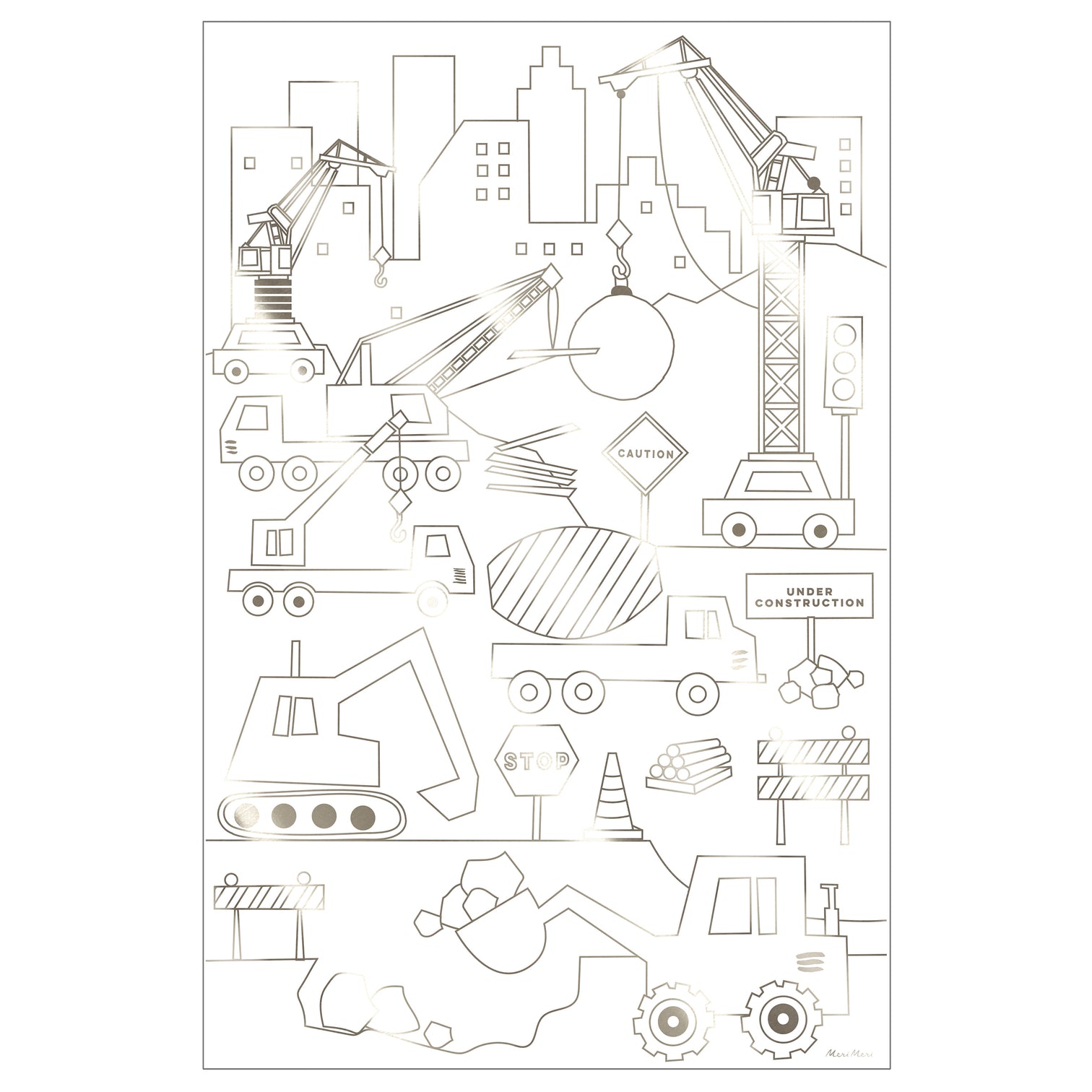 Construction Coloring Posters (2 Pack)