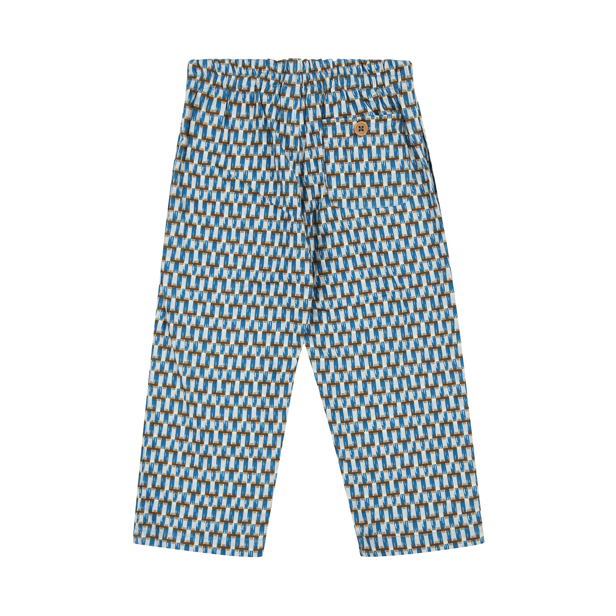 Boys & Girls Blue Printed Cotton Trousers