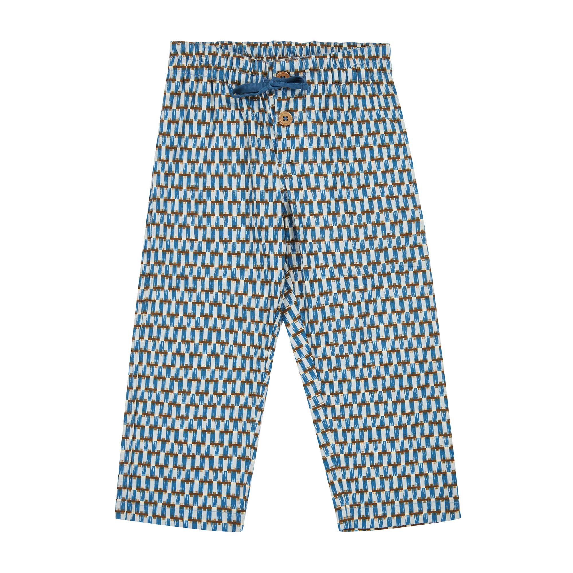Boys & Girls Blue Printed Cotton Trousers