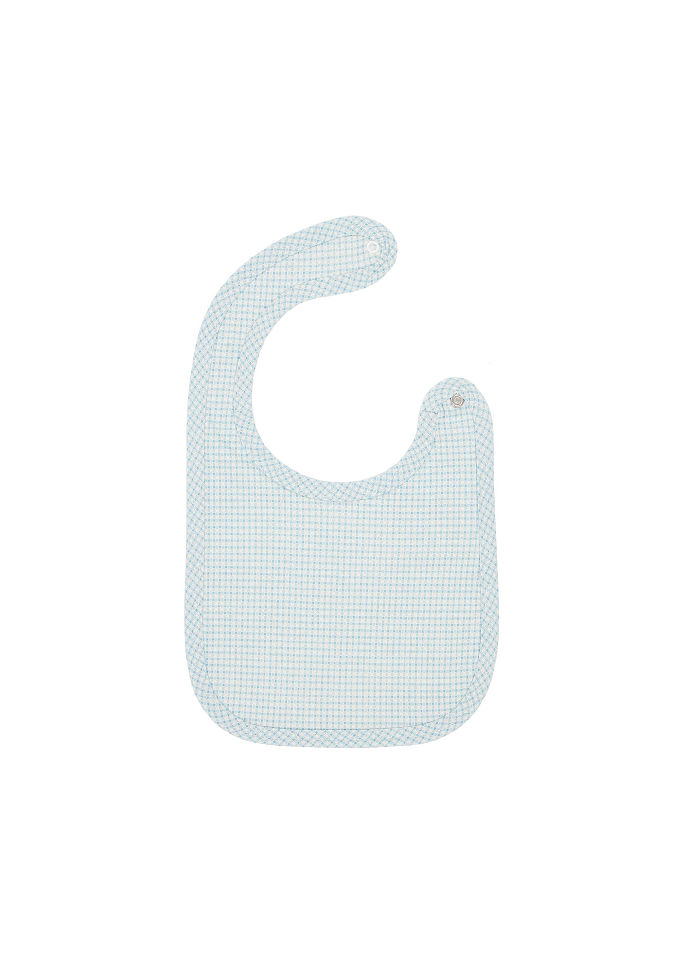 Baby Girls Blue Check Cotton Bib