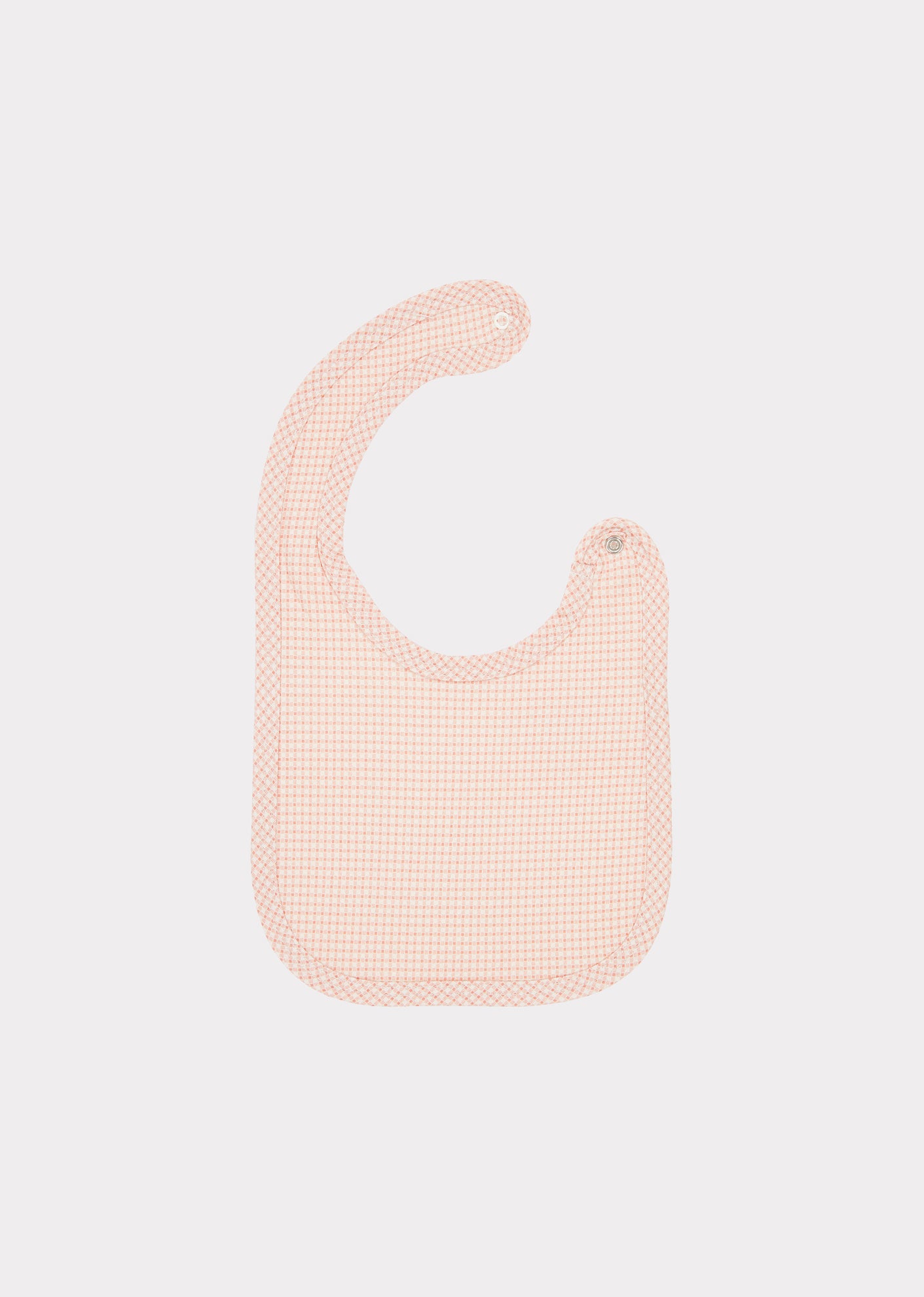 Baby Girls Pink Check Cotton Bib