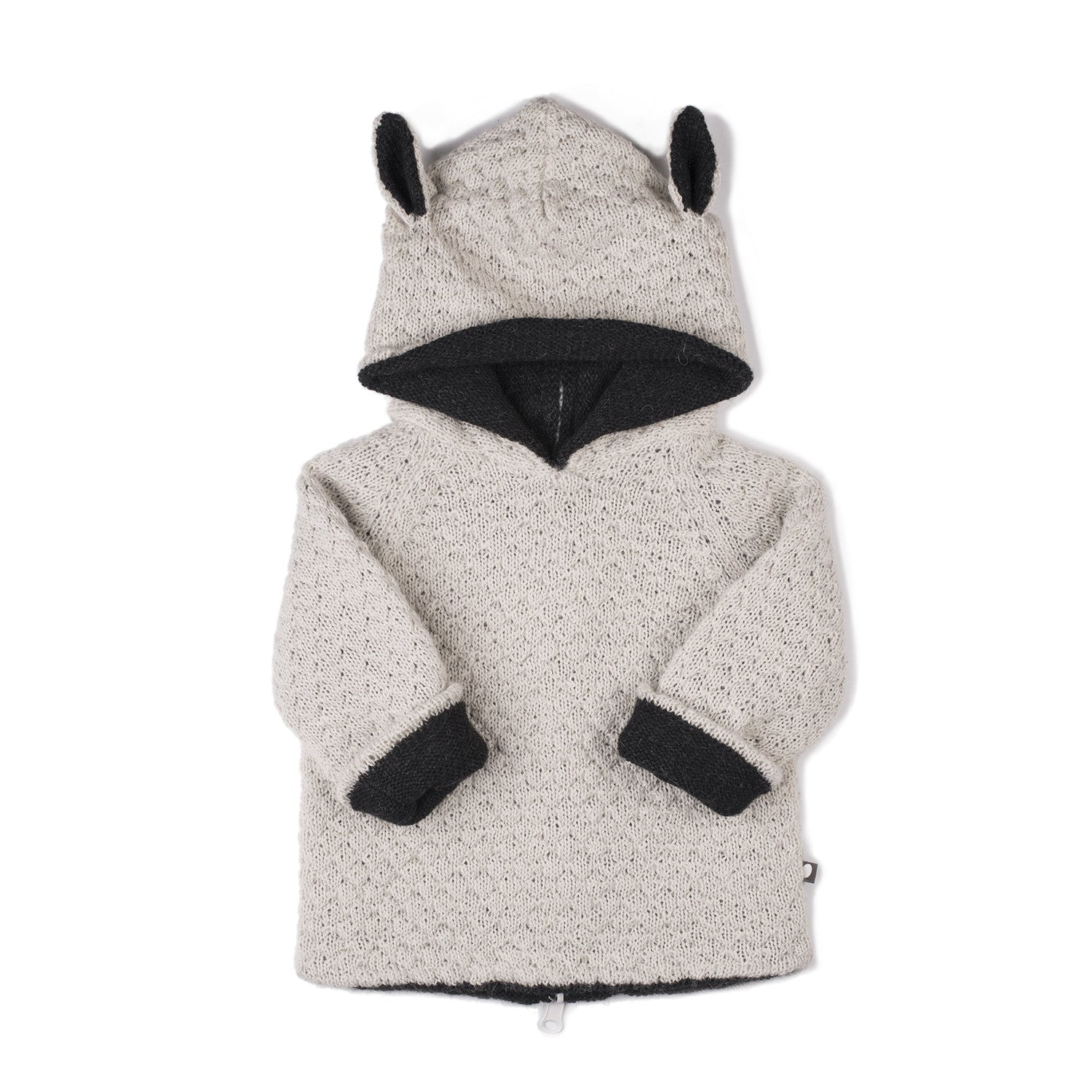 Baby White Alpaca Hooded Sweatshirt With Little Ears - CÉMAROSE | Children's Fashion Store