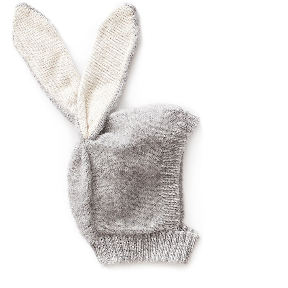 Girls Grey Rabbit Alpaca Hat