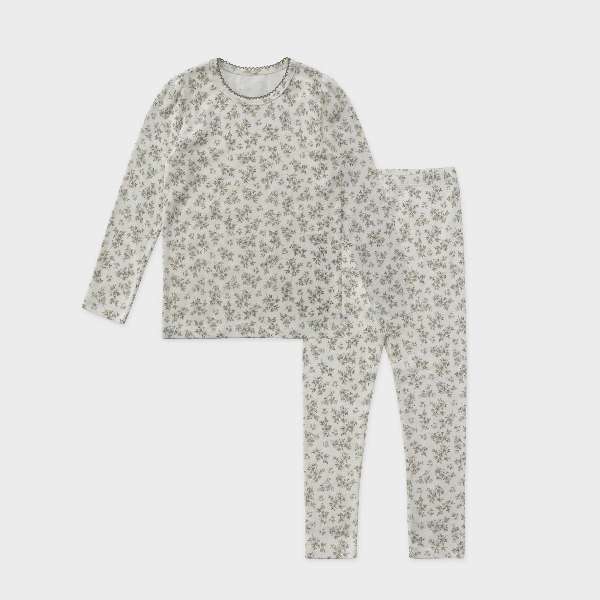 Girls Mint Floral Cotton Set