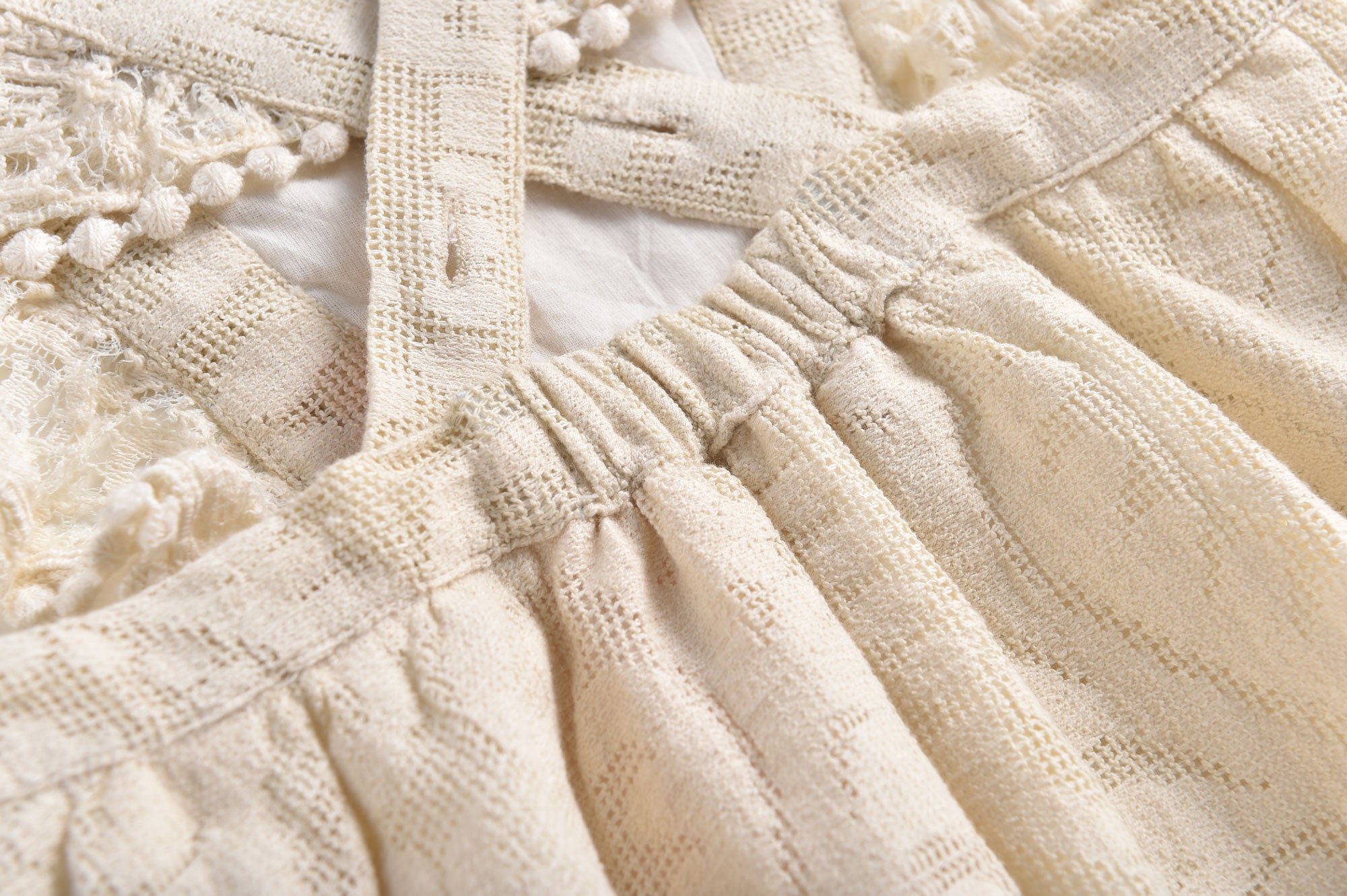 Girls Cream Baroque Lace Dress