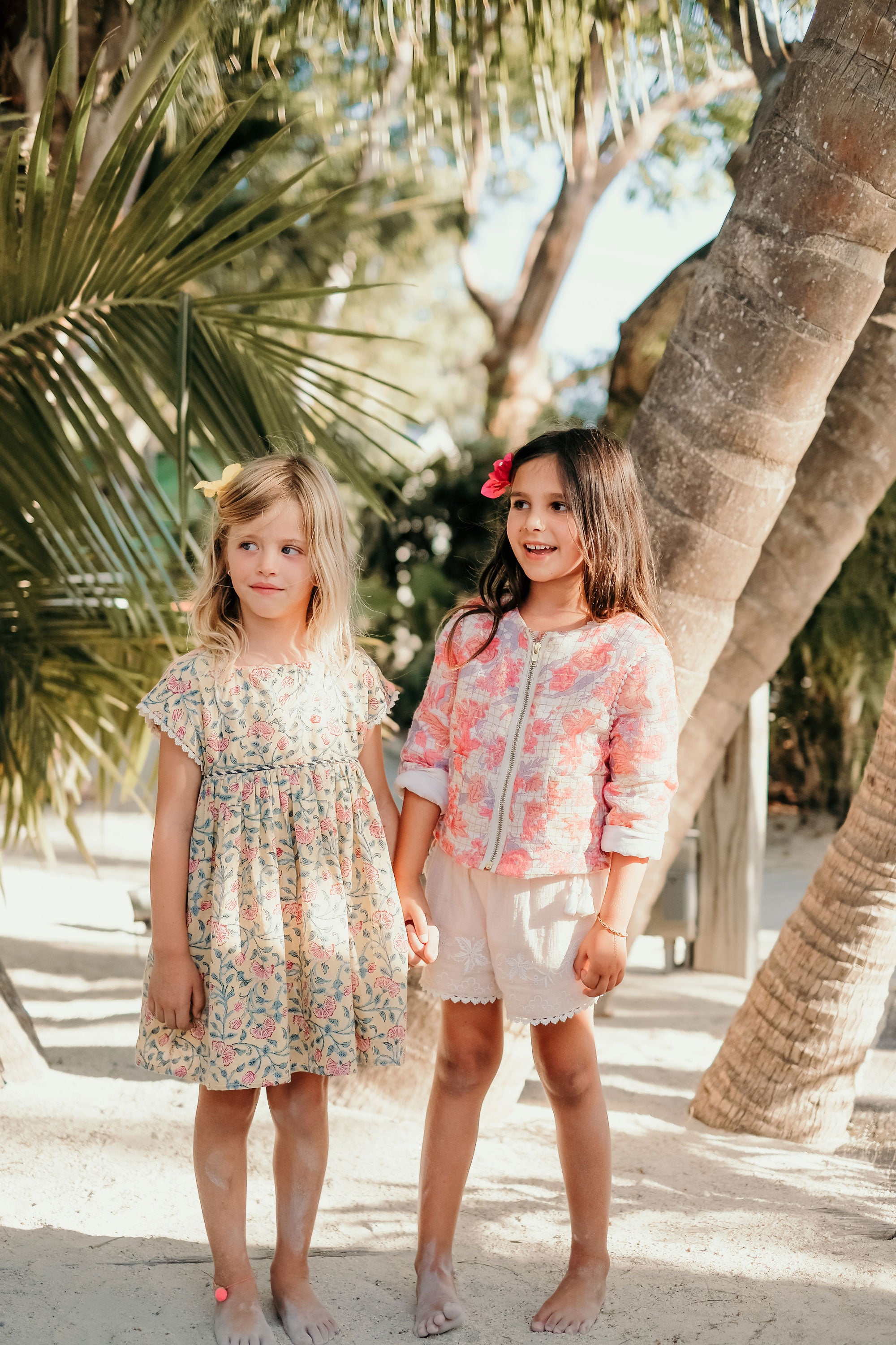 Girls Lemon Flowers Cotton Dress