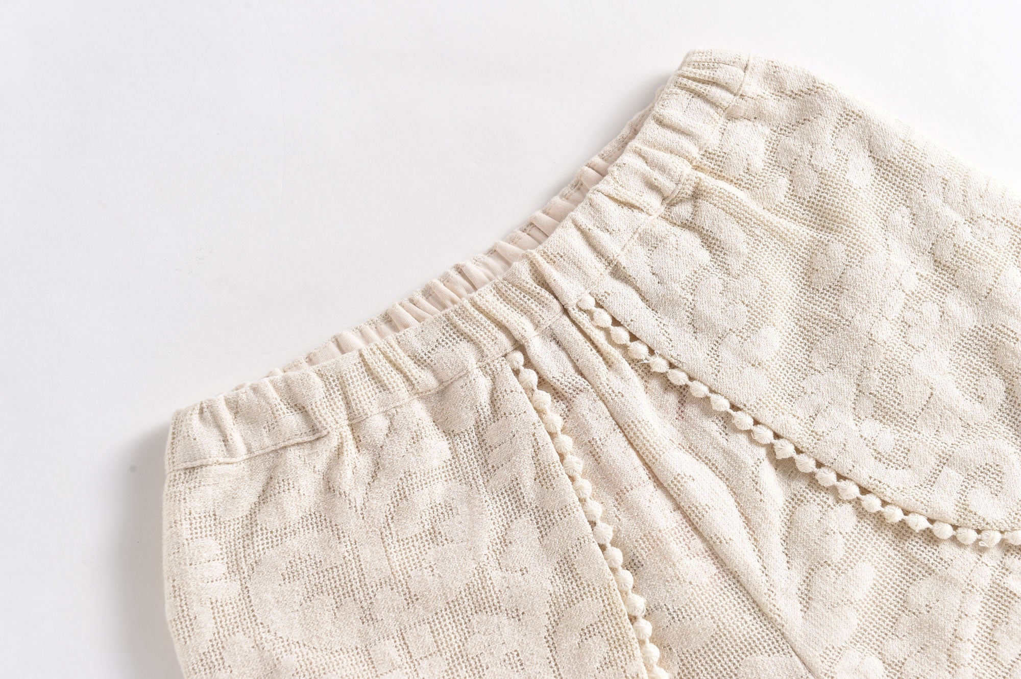 Girls Cream Baroque Lace Shorts
