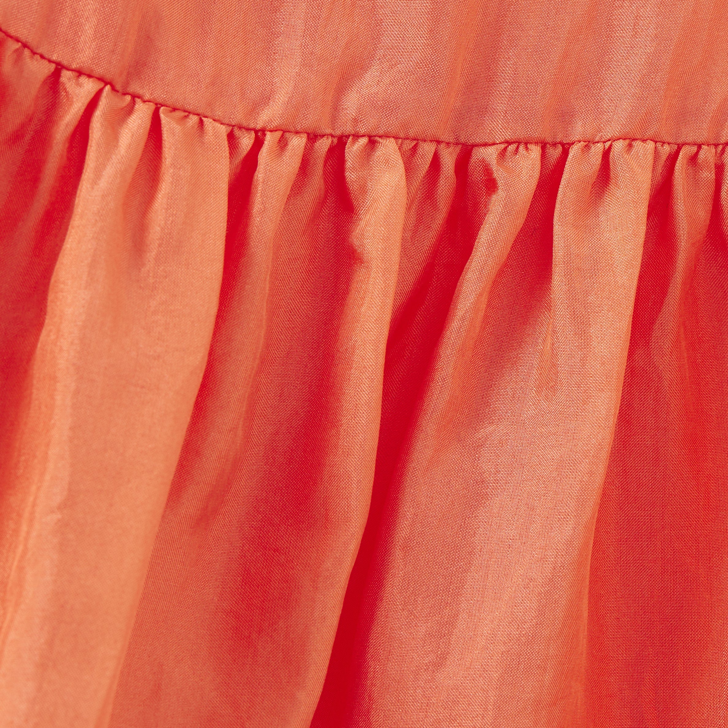 Girls Peach Pink Strap Silk Dress