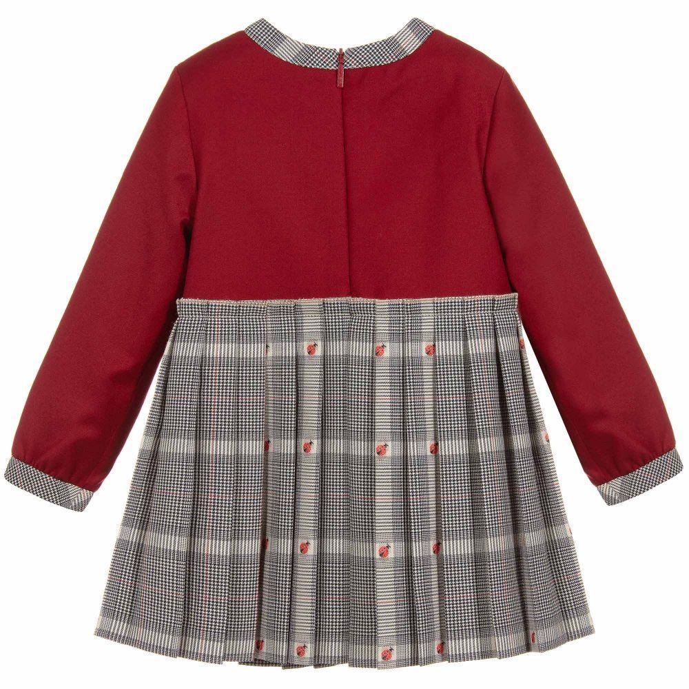 Baby Girls Red Check Wool Dress
