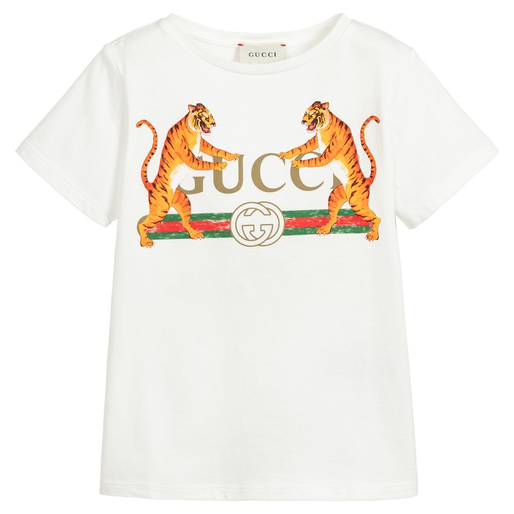 Boys White Logo Cotton T-shirt