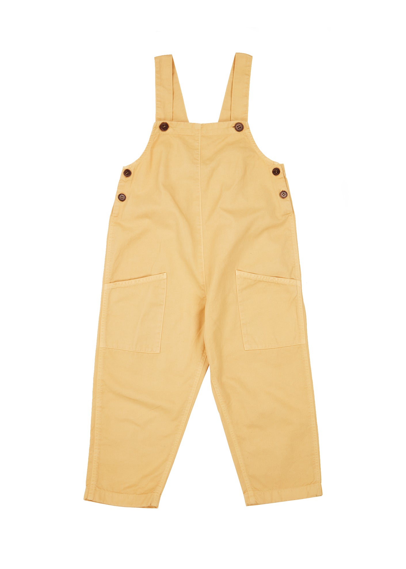 Girls Yellow Cotton Jumpsuit