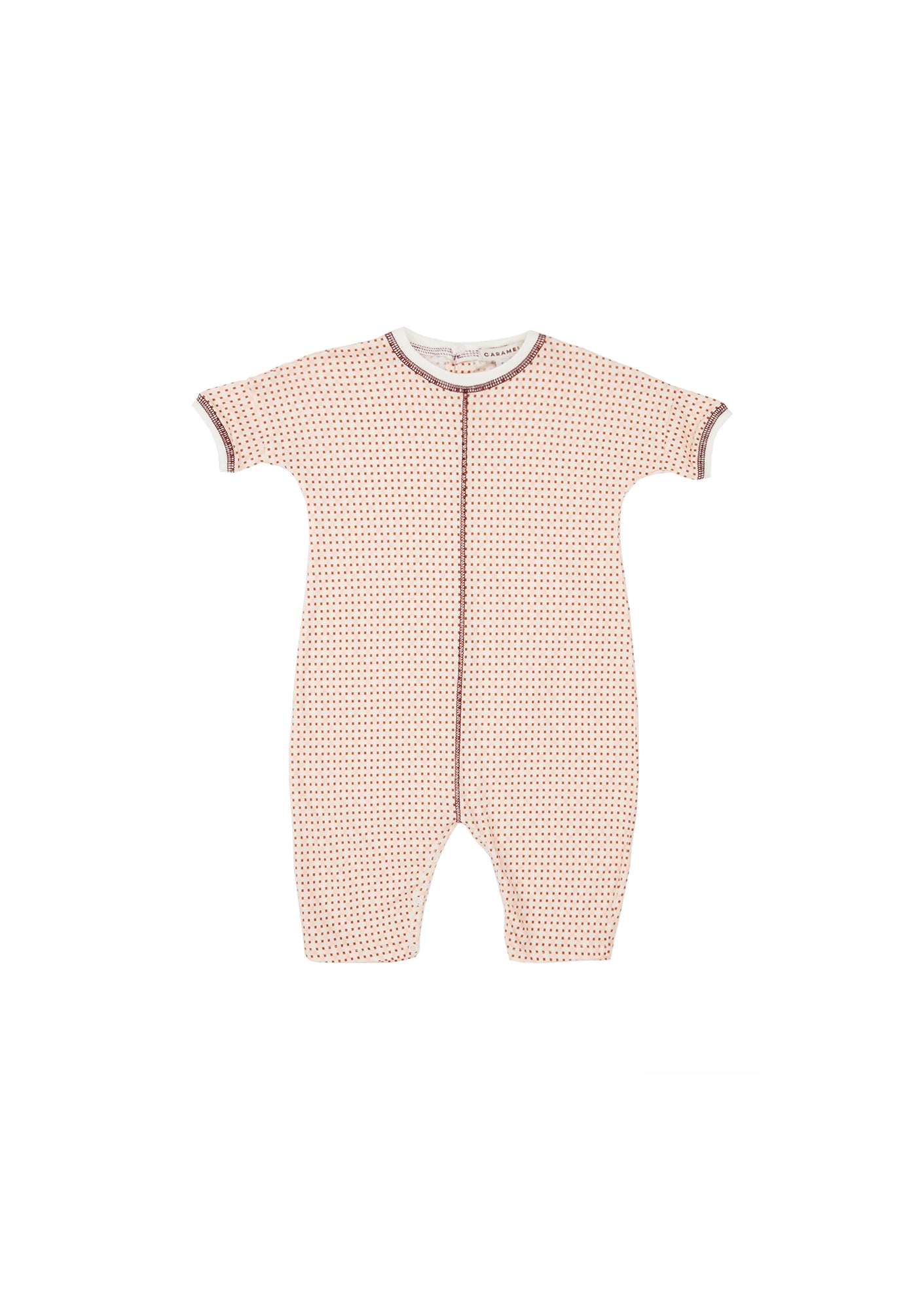 Baby Girls Light Pink Check Cotton Babysuit