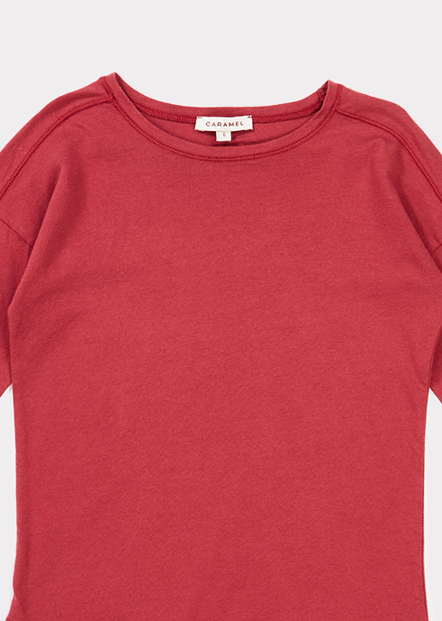 Girls Dark Red Cotton Shirt