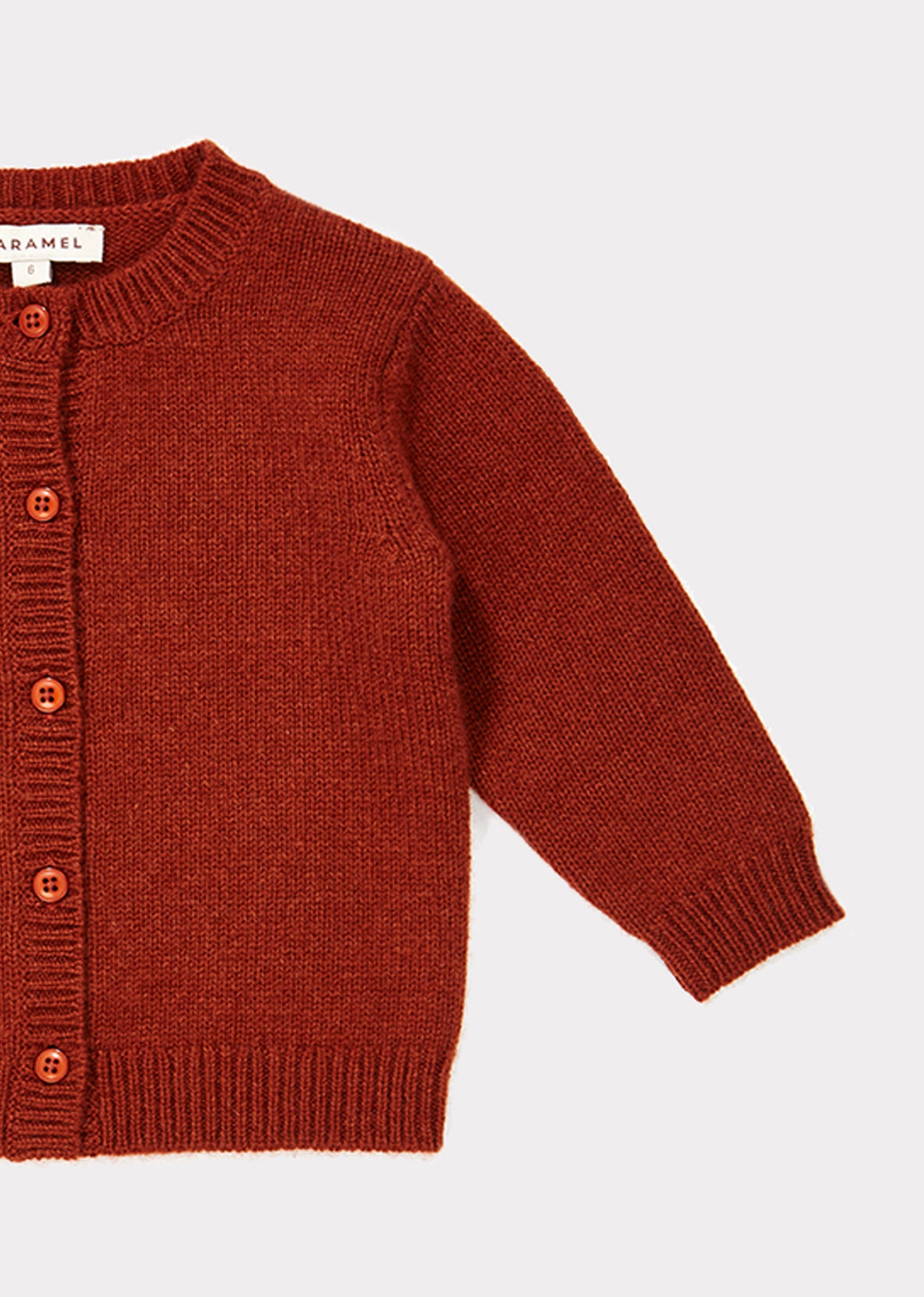 Baby Girls Rust Red Cashmere Cardigan