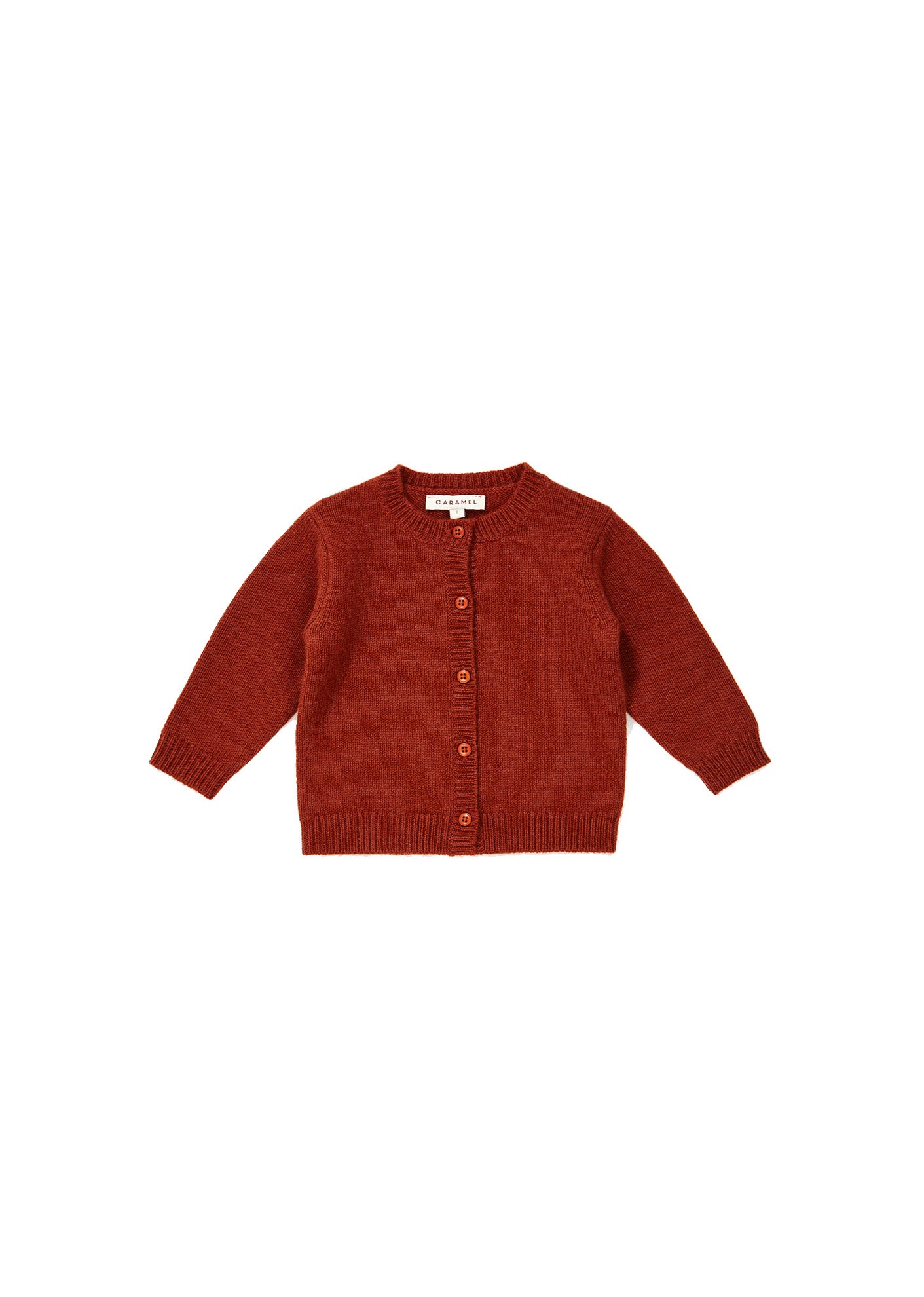 Baby Girls Rust Red Cashmere Cardigan