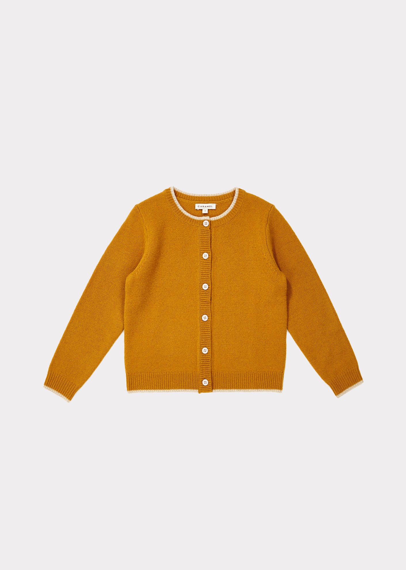 Girls Dark Yellow Wool Cardigan