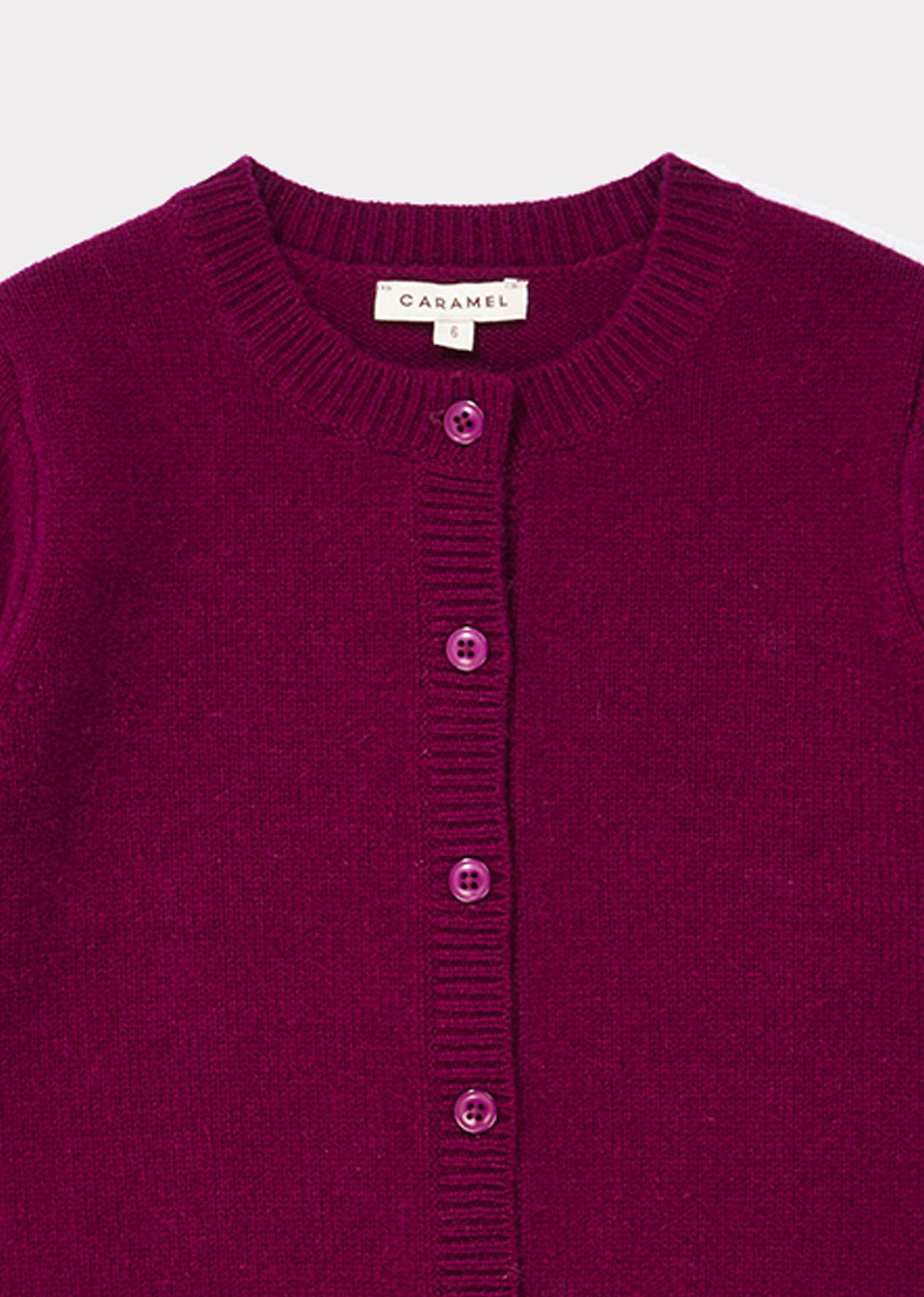 Girls Purple Red Cashmere Cardigan