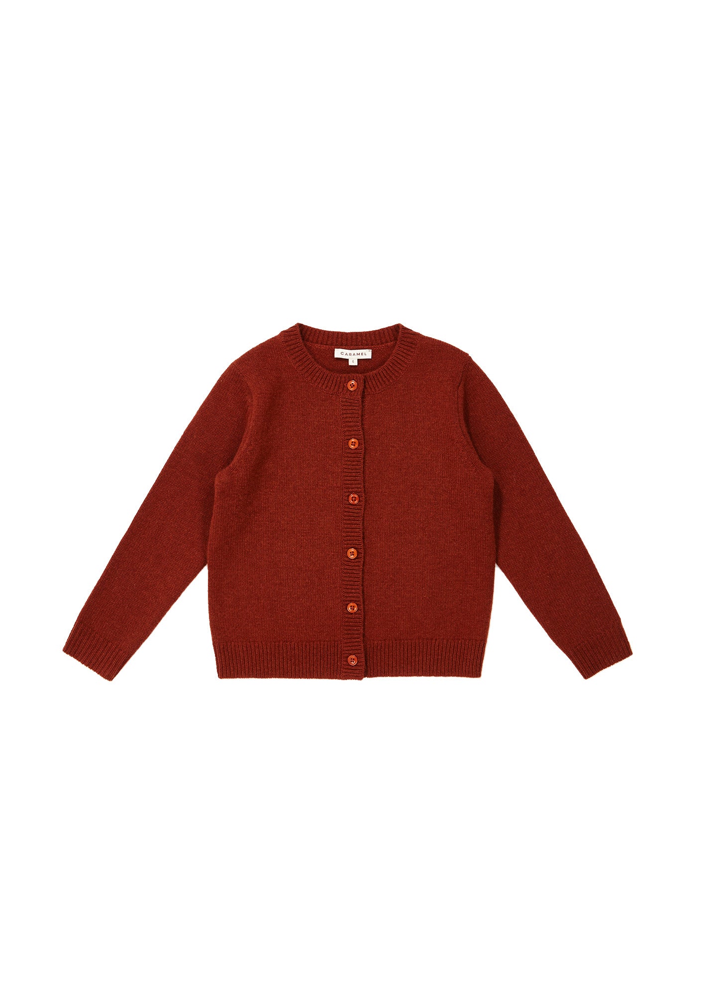 Girls Rust Red Cashmere Cardigan