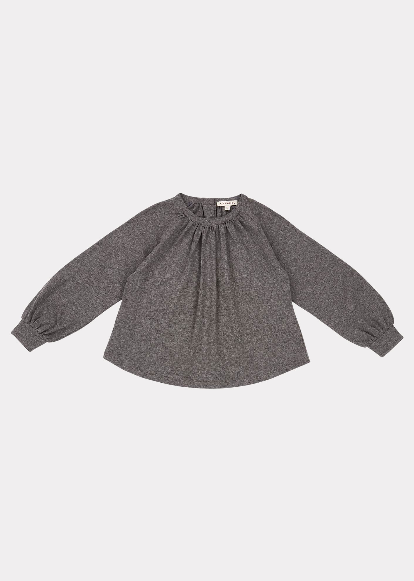 Girls Grey Melange Heron Blouse