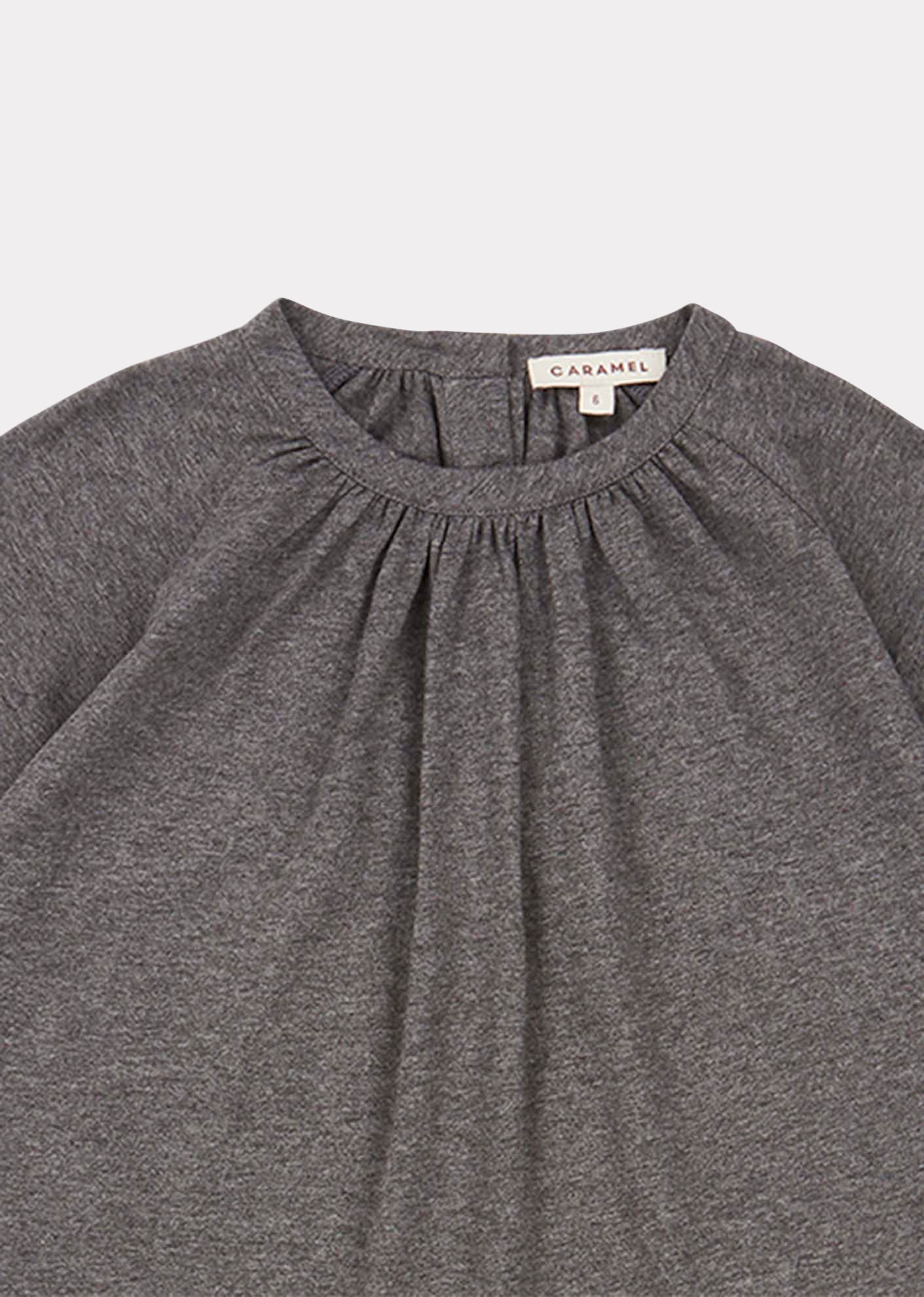 Girls Grey Melange Heron Blouse