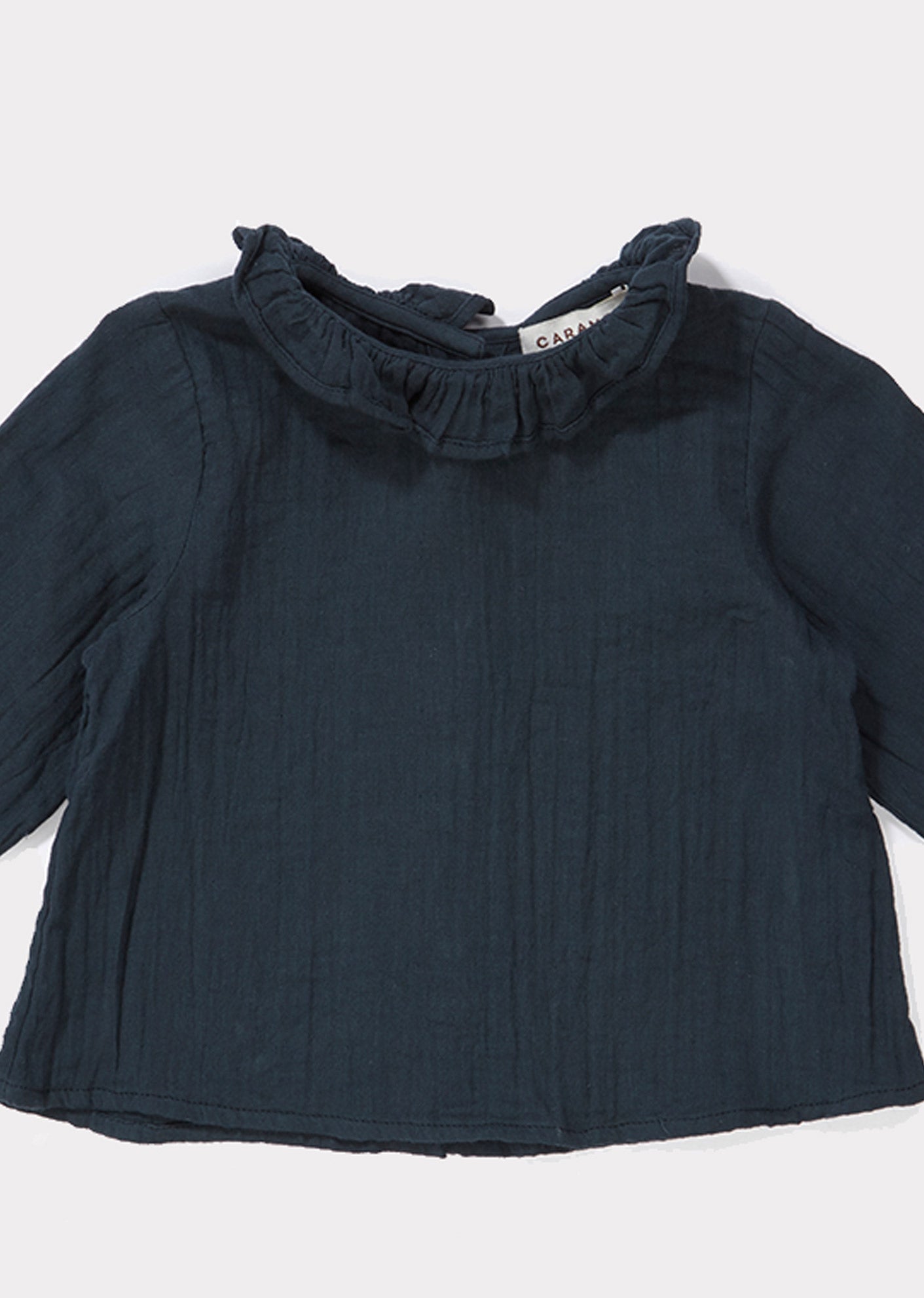 Baby Girls Dark Blue Cotton Blouse