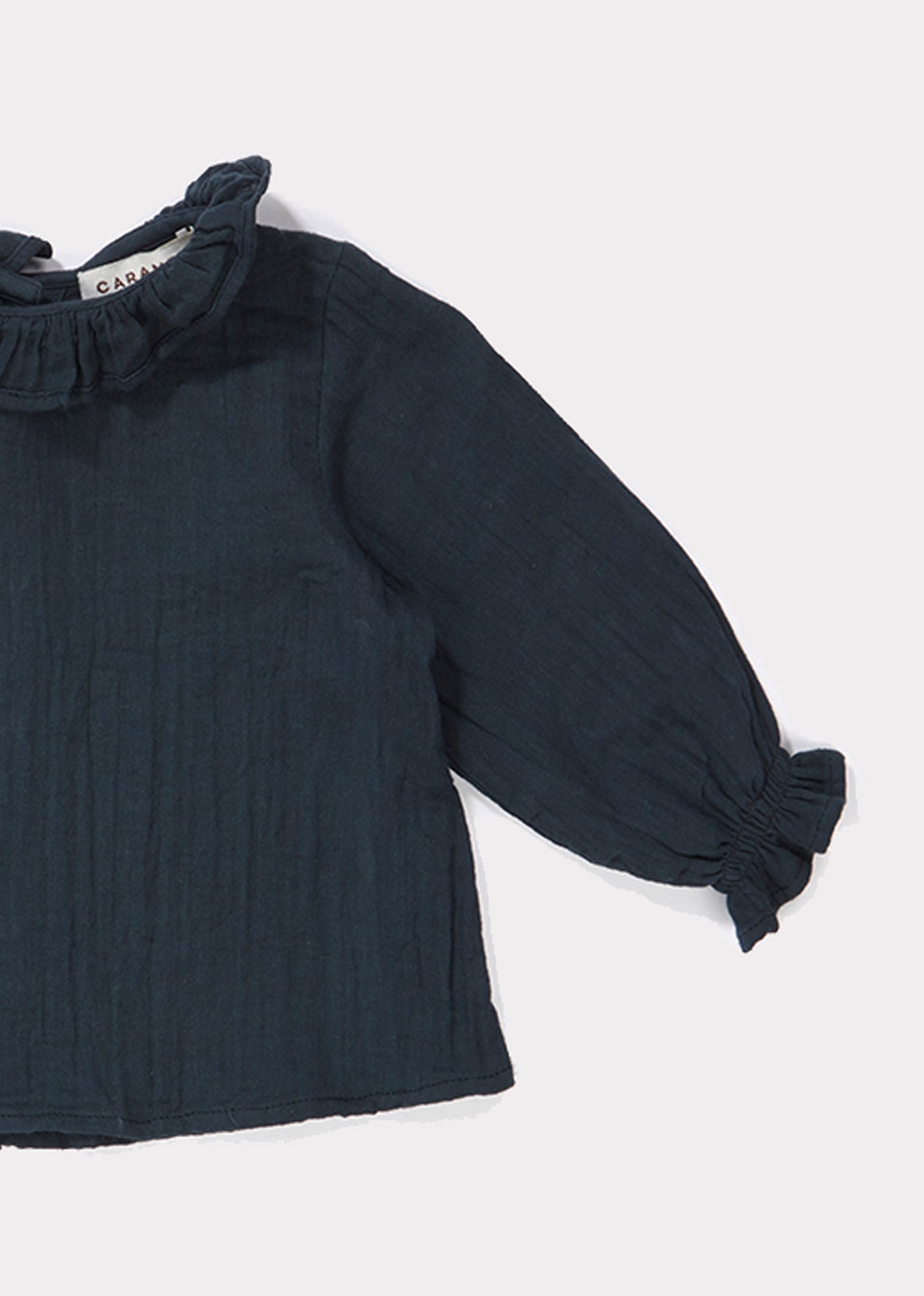 Baby Girls Dark Blue Cotton Blouse