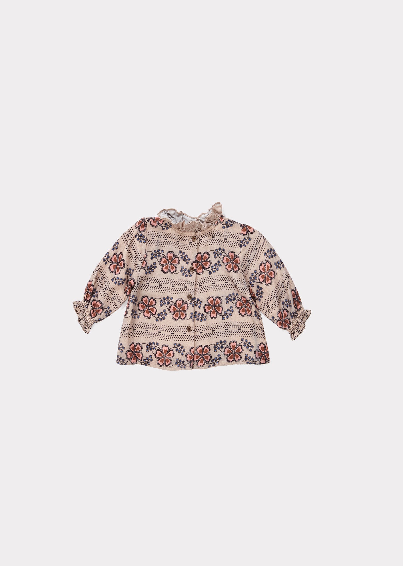 Baby Girls Light Brown Flower Printed Top