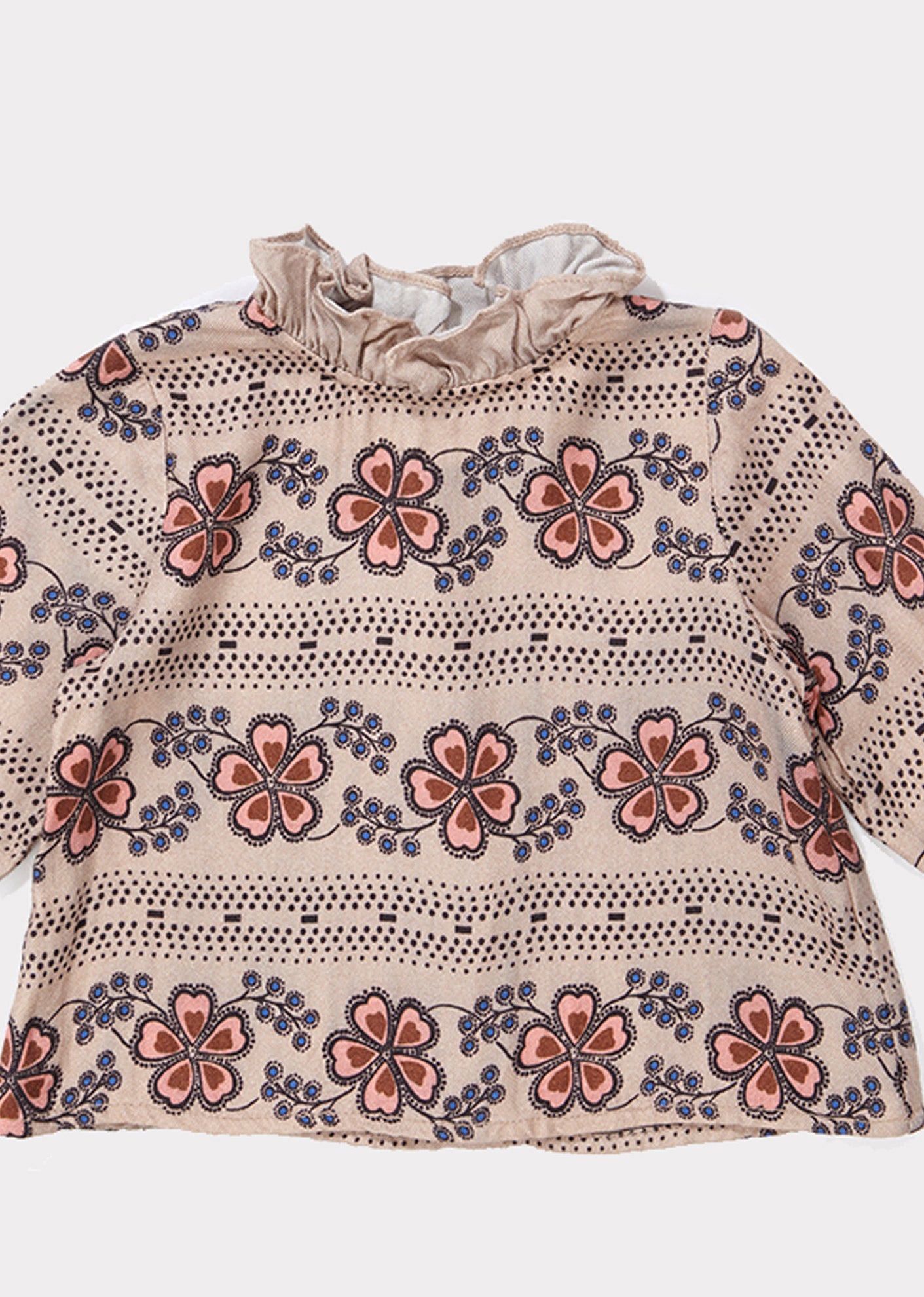 Baby Girls Light Brown Flower Printed Top