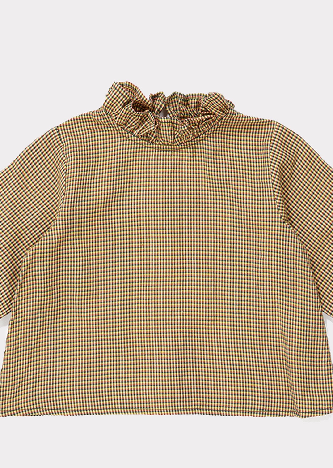 Baby Girls Khaki Check Cotton Blouse