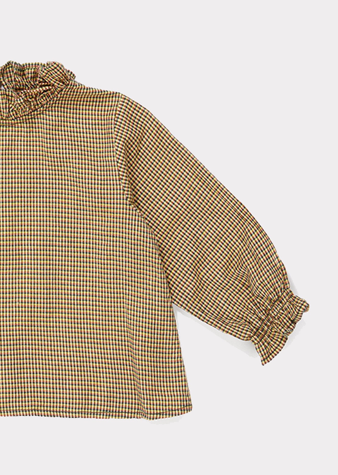 Baby Girls Khaki Check Cotton Blouse