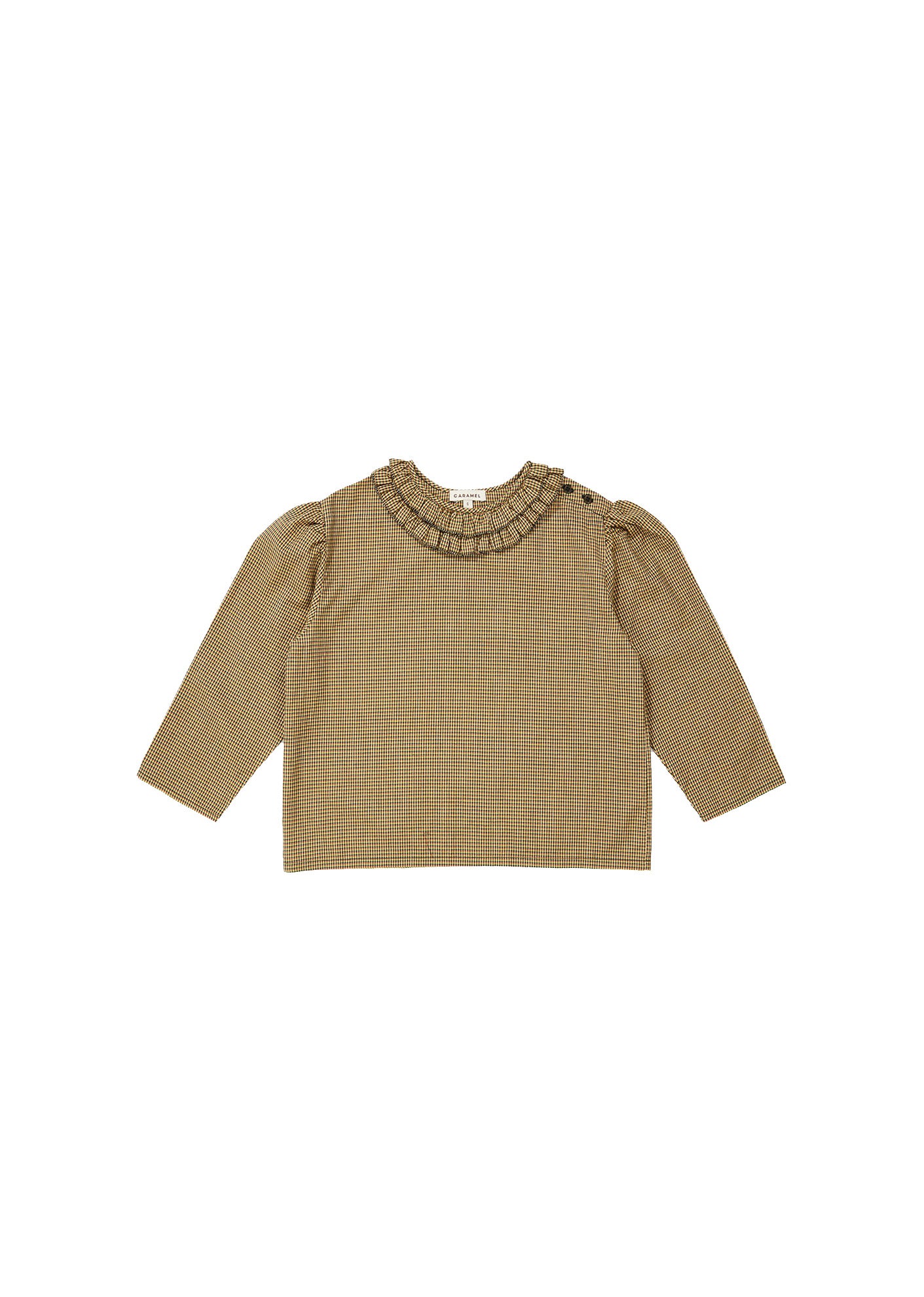 Girls Yellow Check Cotton Blouse
