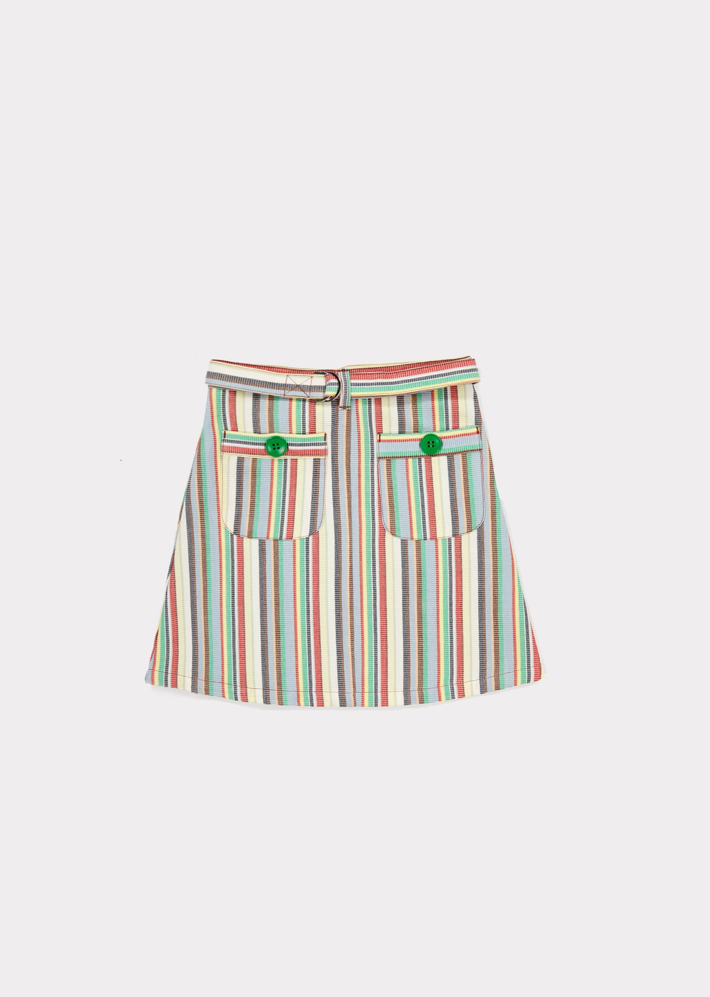 Girls Multi Stripe Cotton Woven Skirt