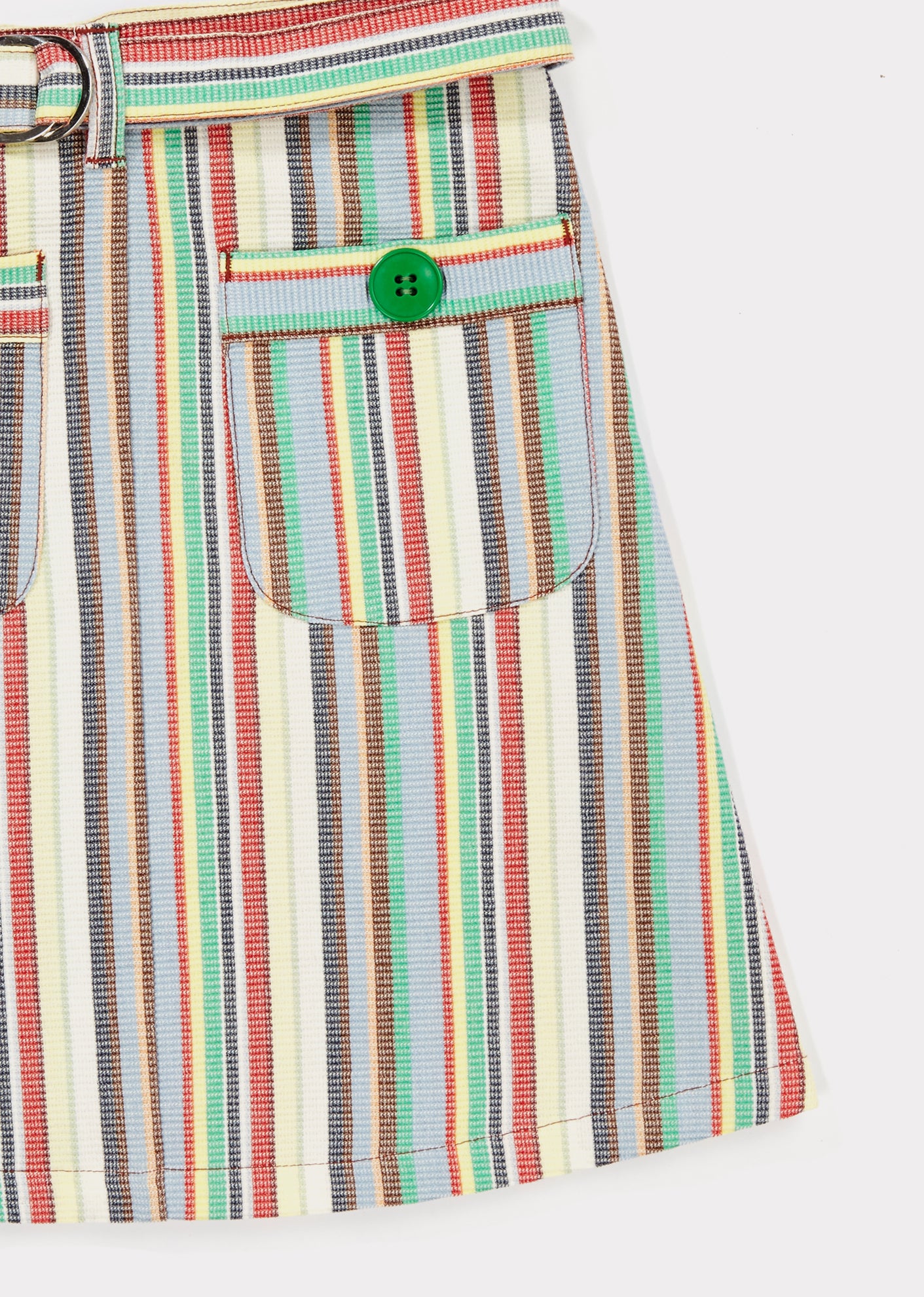 Girls Multi Stripe Cotton Woven Skirt