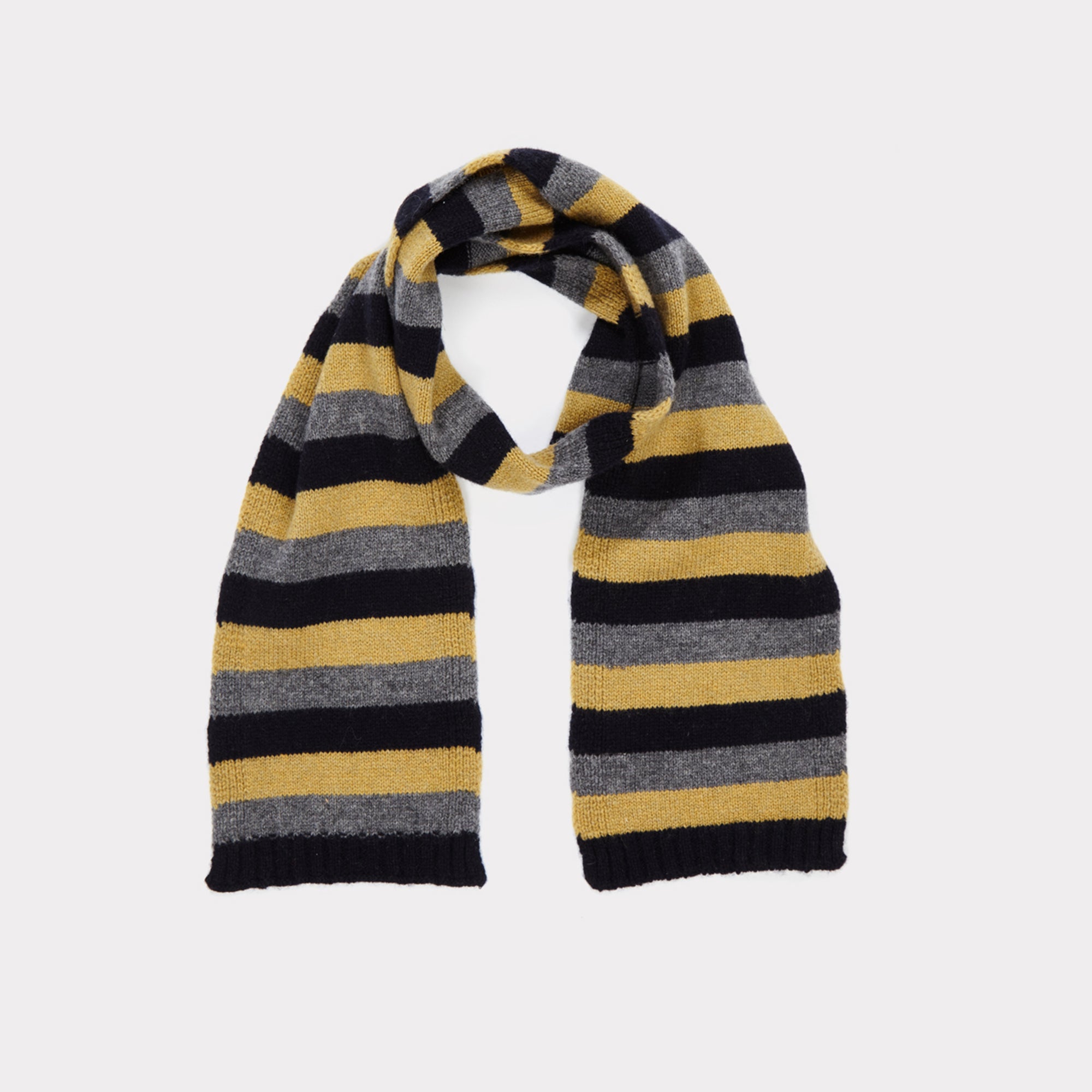 Boys Grey Melange Stripe Scarve