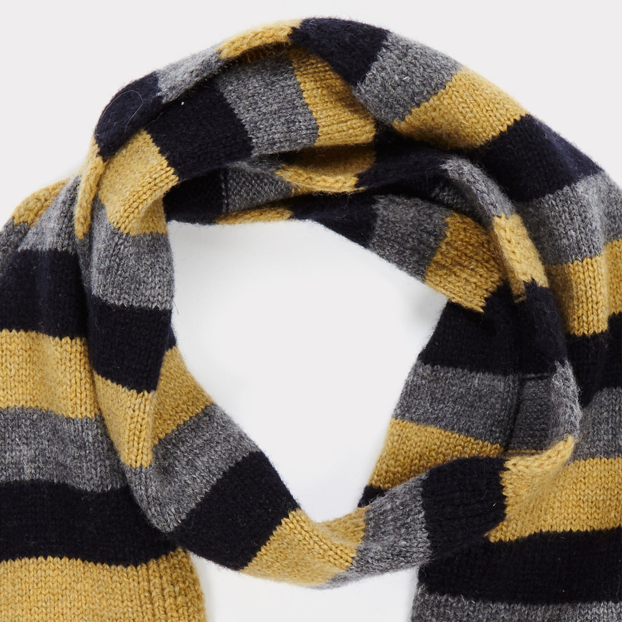 Boys Grey Melange Stripe Scarve