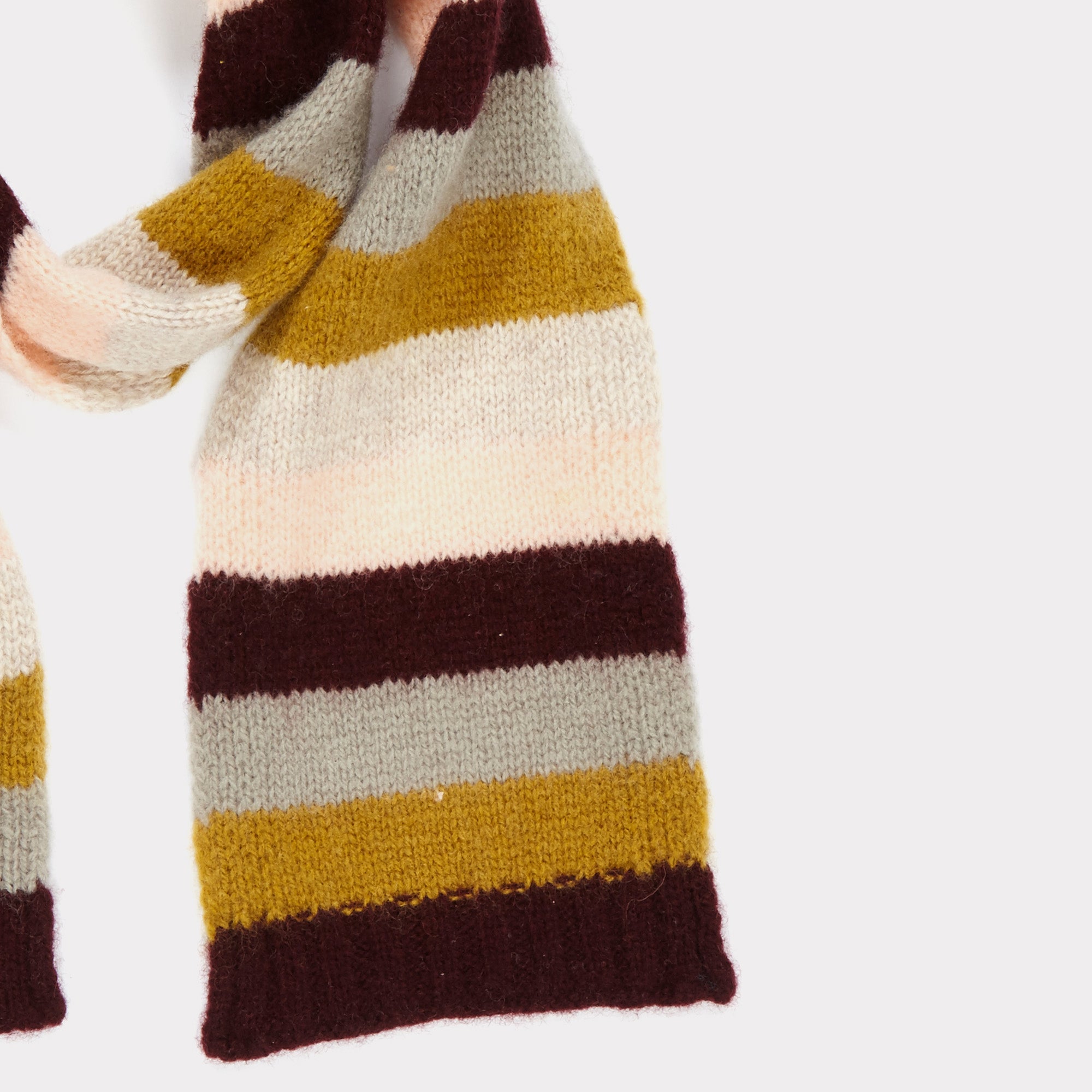 Girls Rosewood Striped Scarve