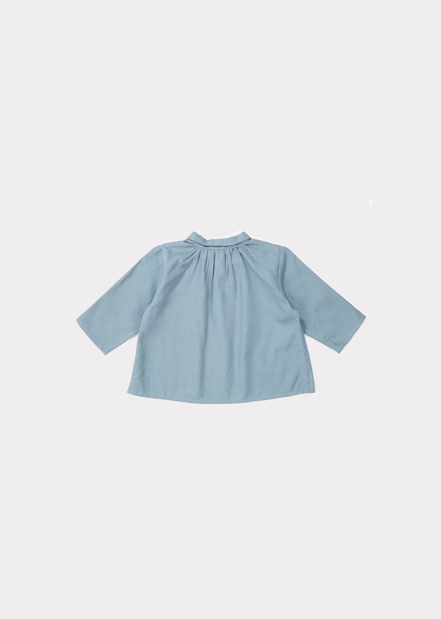 Baby Girls Light Blue Buttons Cotton Shirt