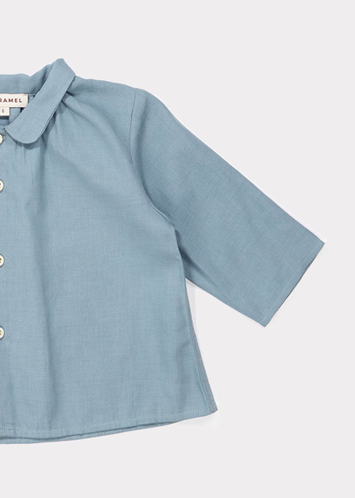 Baby Girls Light Blue Buttons Cotton Shirt