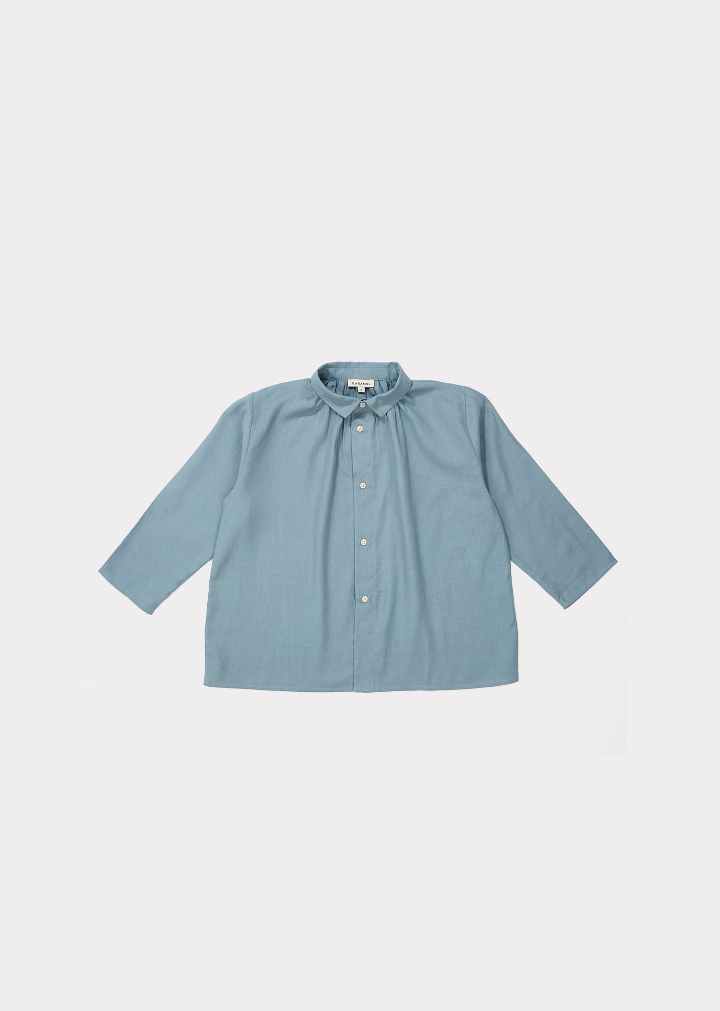 Girls Light Blue Buttons Cotton Shirt