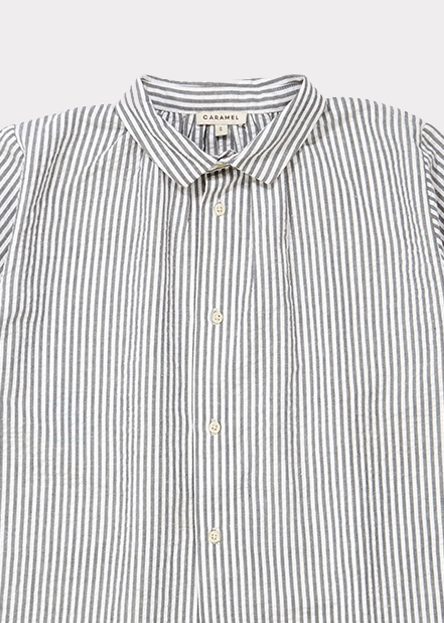 Boys Light Grey Striped Cotton Shirt