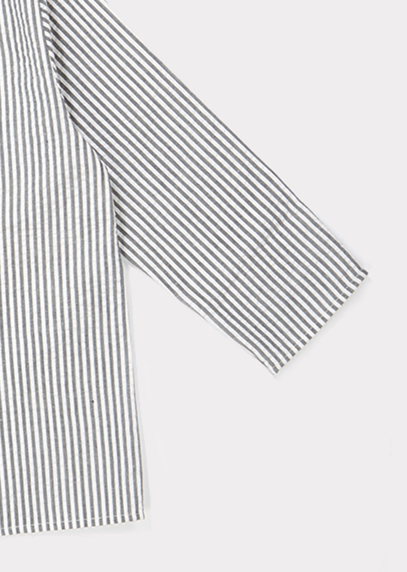 Boys Light Grey Striped Cotton Shirt