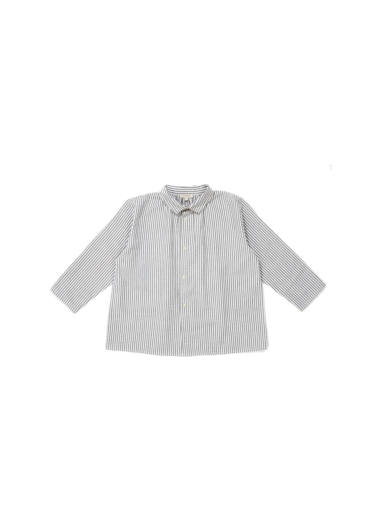 Boys Light Grey Striped Cotton Shirt