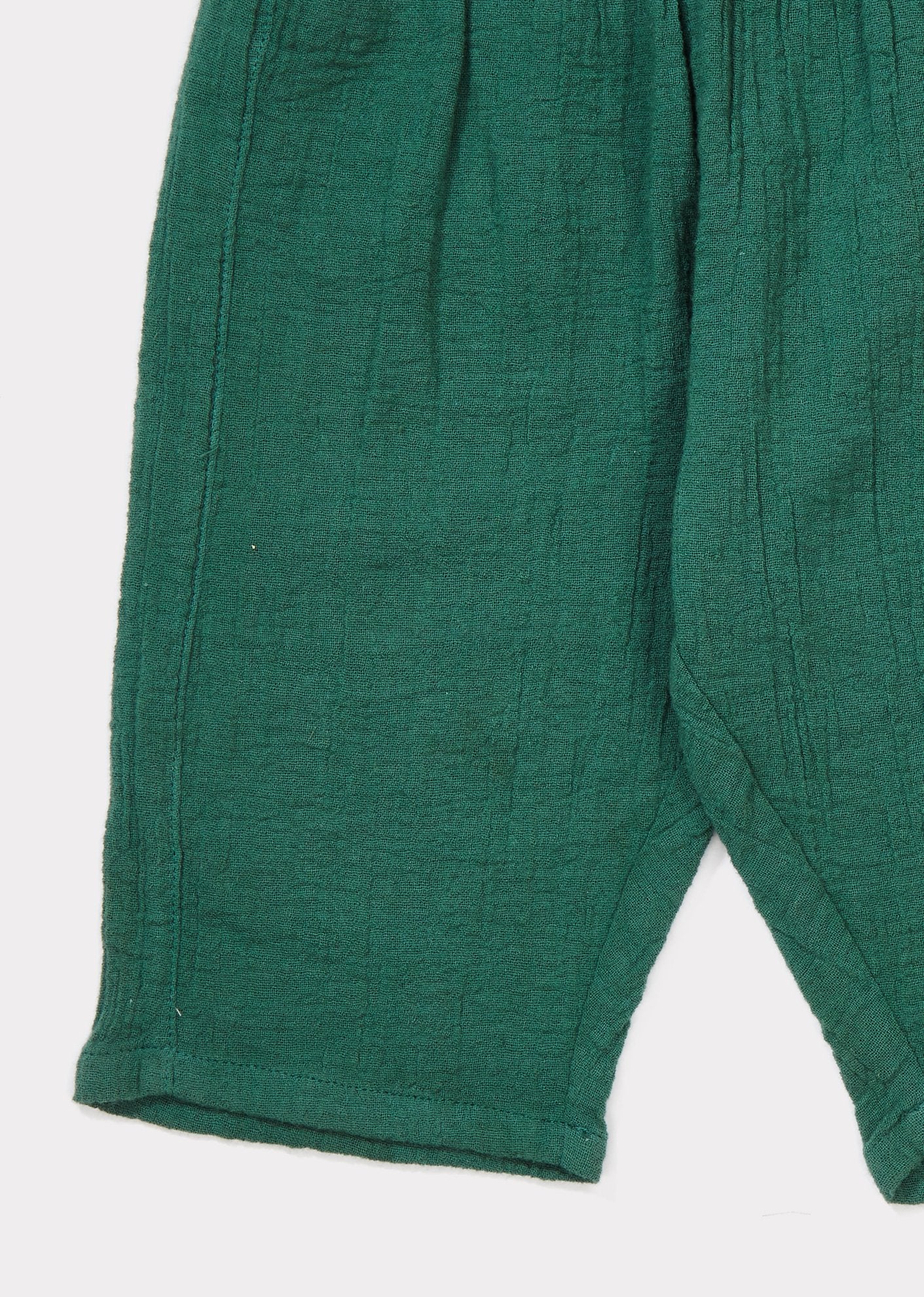 Baby Dark Green Cotton Woven Trousers