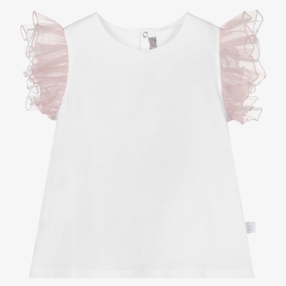 Boys & Girls White Cotton T-Shirt