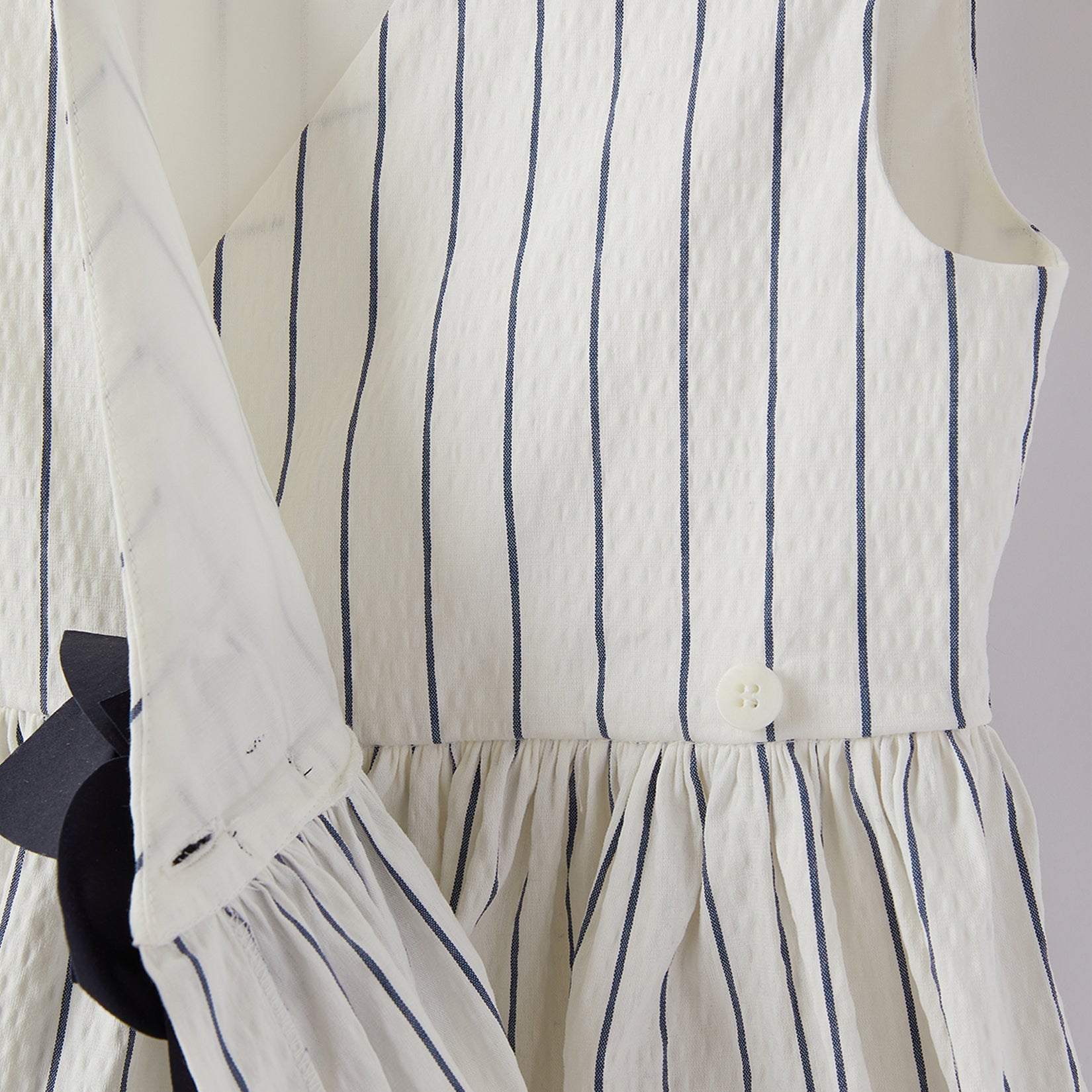 Girls White Stripe Dress