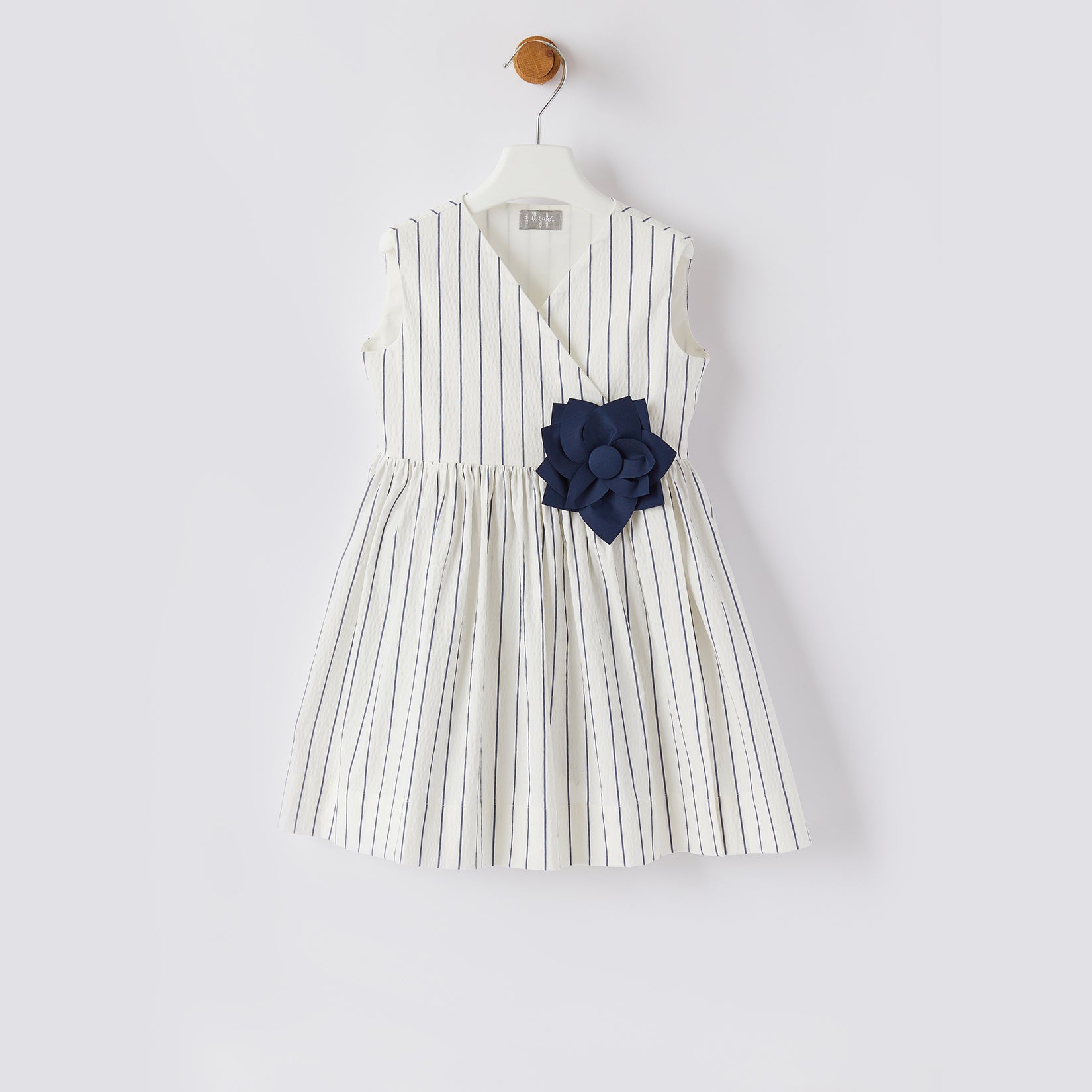 Girls White Stripe Dress