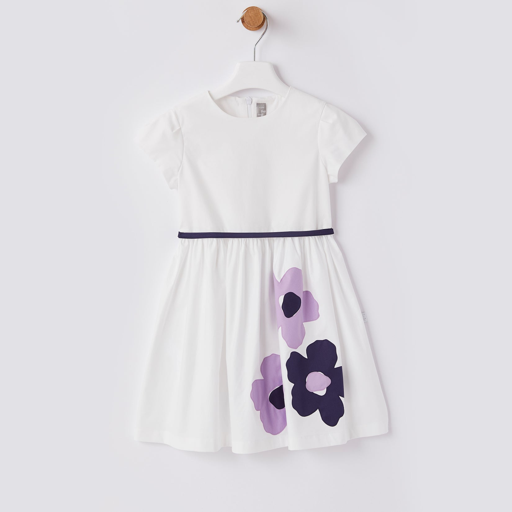 Girls White Flower Printing Dress