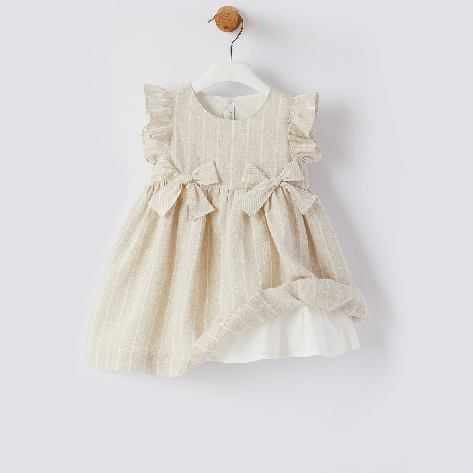 Baby Girls Beige Bowknot Dress