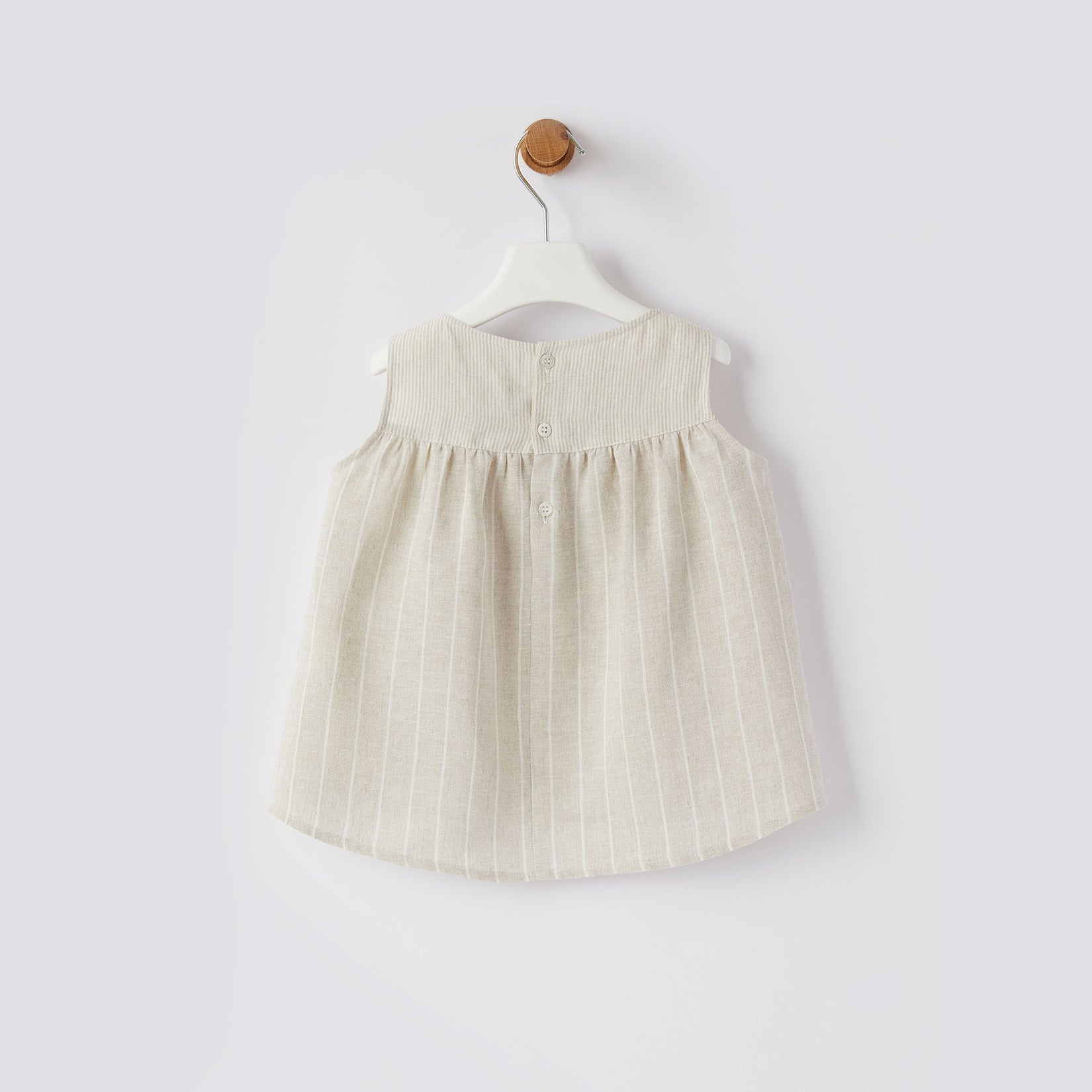 Girls Beige Stripe Top