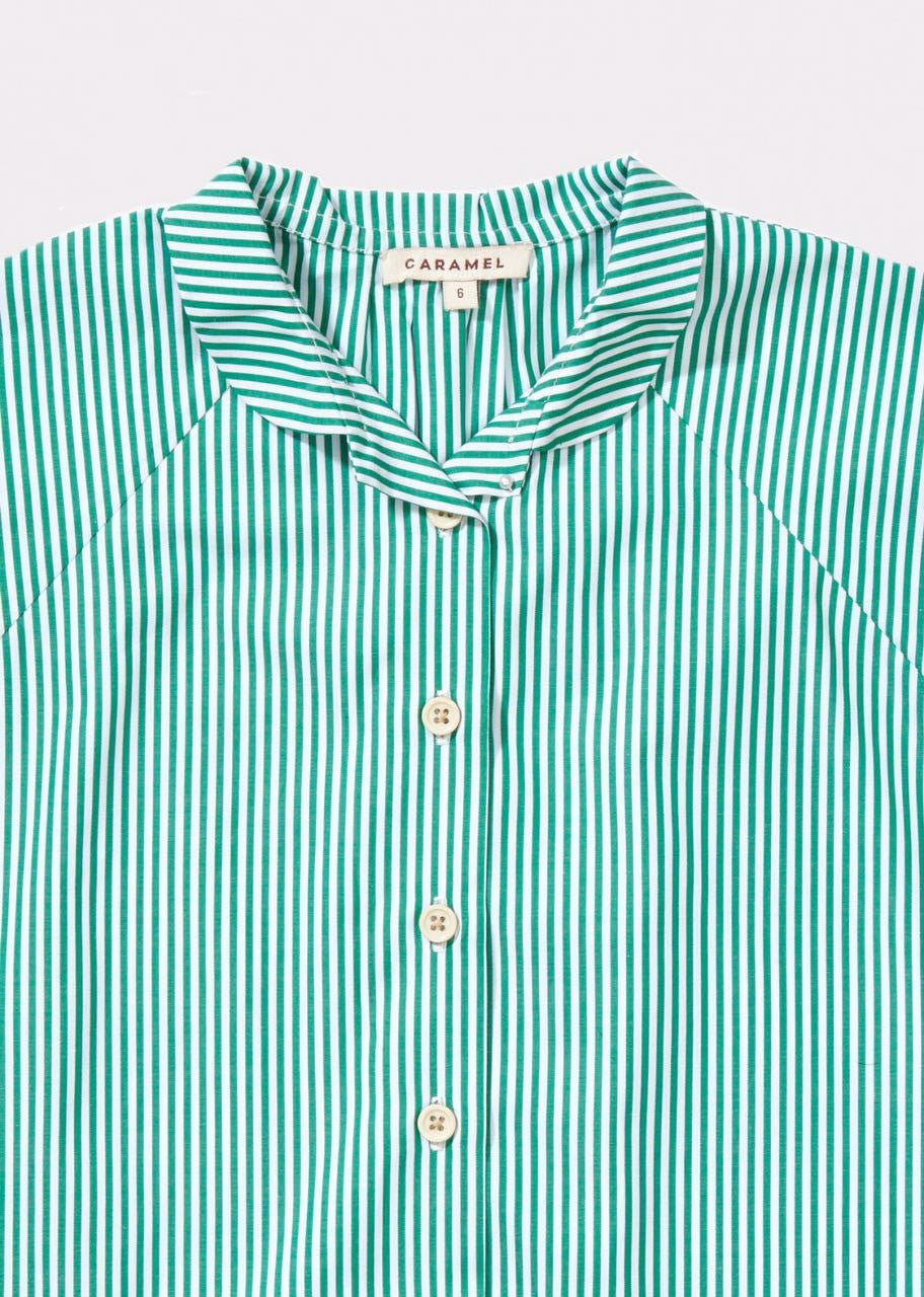 Boys & Girls Green Striped Shirt